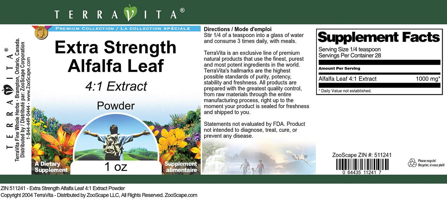 Terravita Alfalfa Leaf 4:1 Extract Powder, 3 Pack