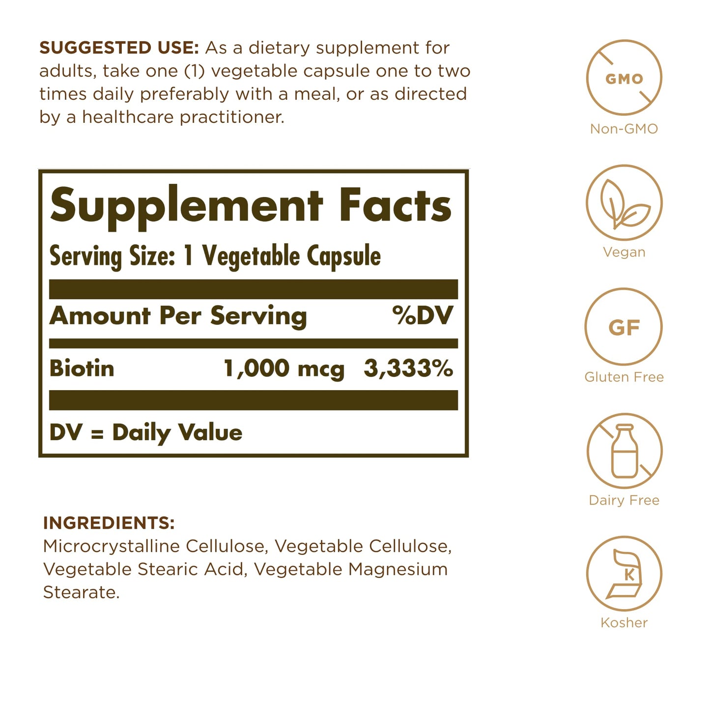 Solgar Biotin 1000mcg Capsule, 100 Count