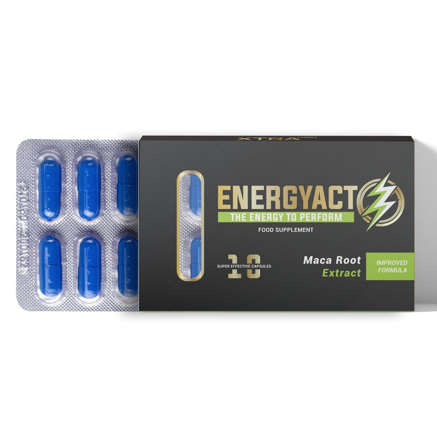 ENERGYACT Blended Sports Nutrition for Enhanced Endurance and Energy Power-Up Capsules 10 Count