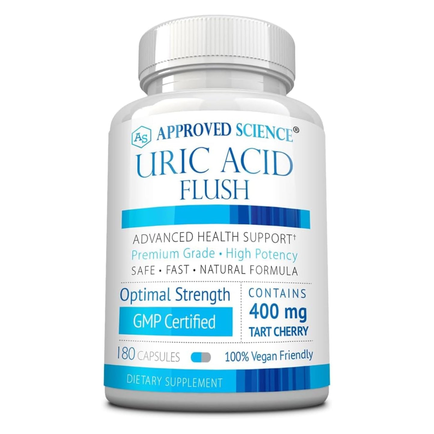 Approved Science Uric Acid Flush Supplement with Tart Cherry, Turmeric & Milk Thistle - Joint Support & Active Mobility - Made in USA - Vegan, 180 Capsules