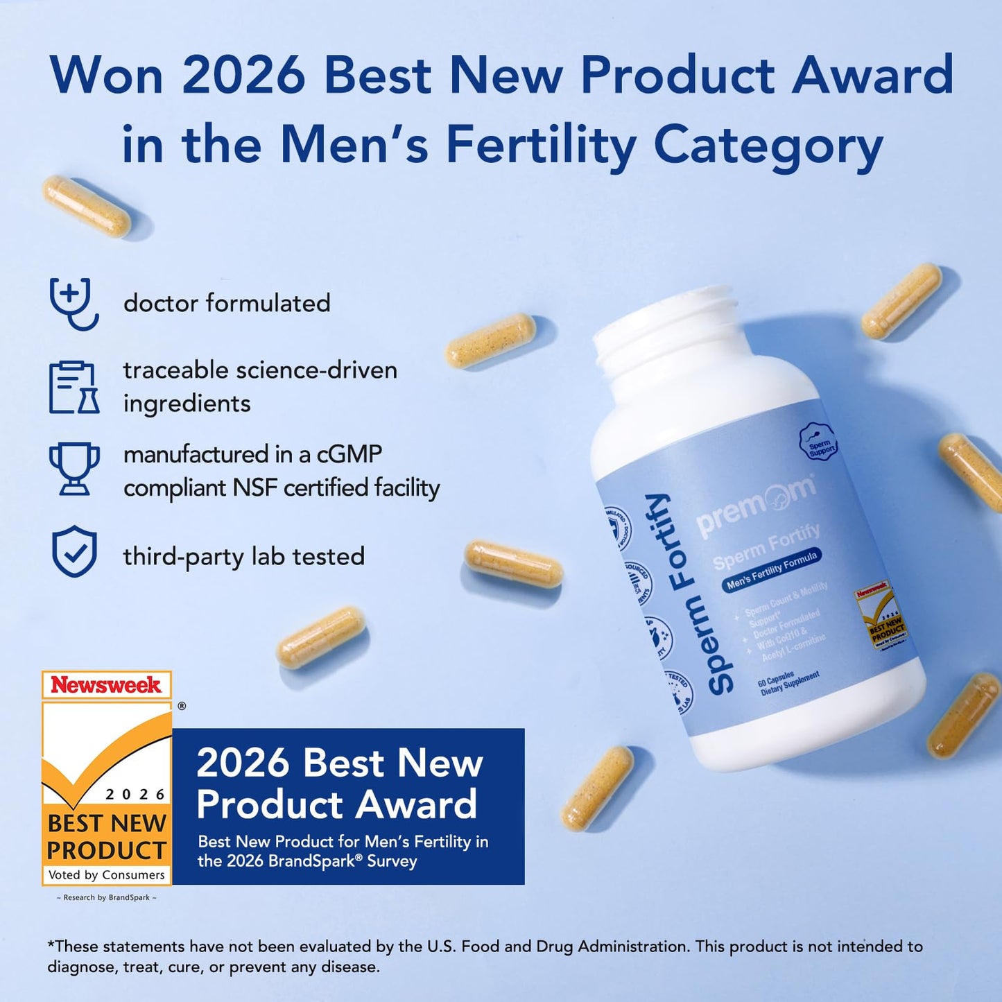 Premom Sperm Fortify Capsule, 60 Count