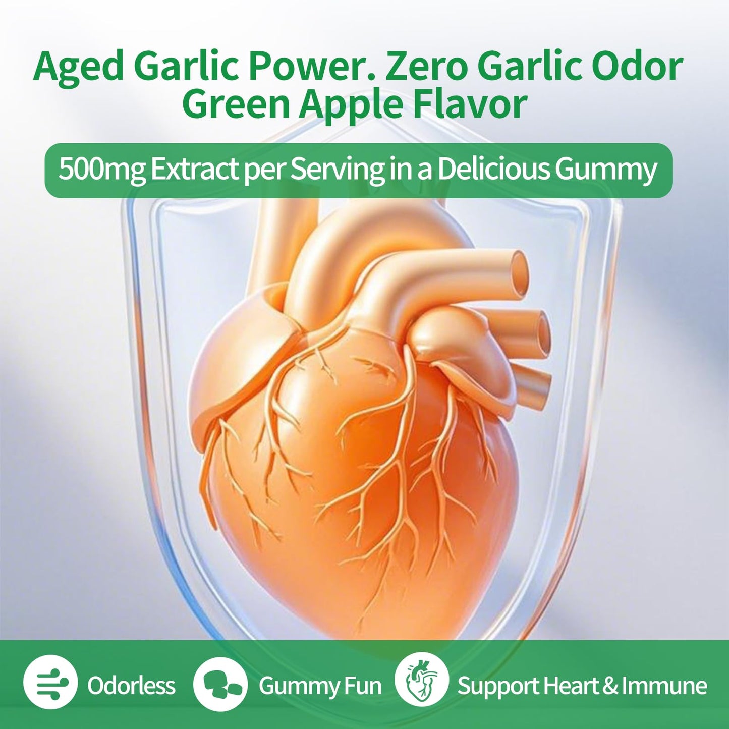 LallaBest Odorless Aged Garlic Extract Gummies, 60 Gummies