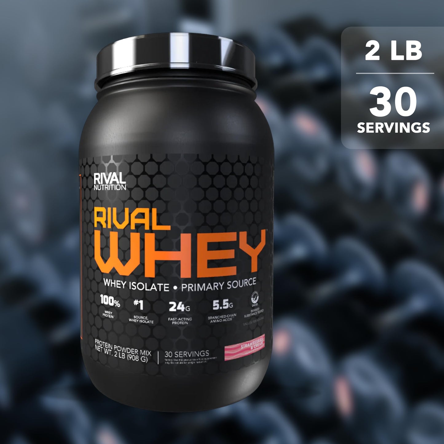 RIVAL NUTRITION Rival Whey Protein Powder Isolate, 32 Servings