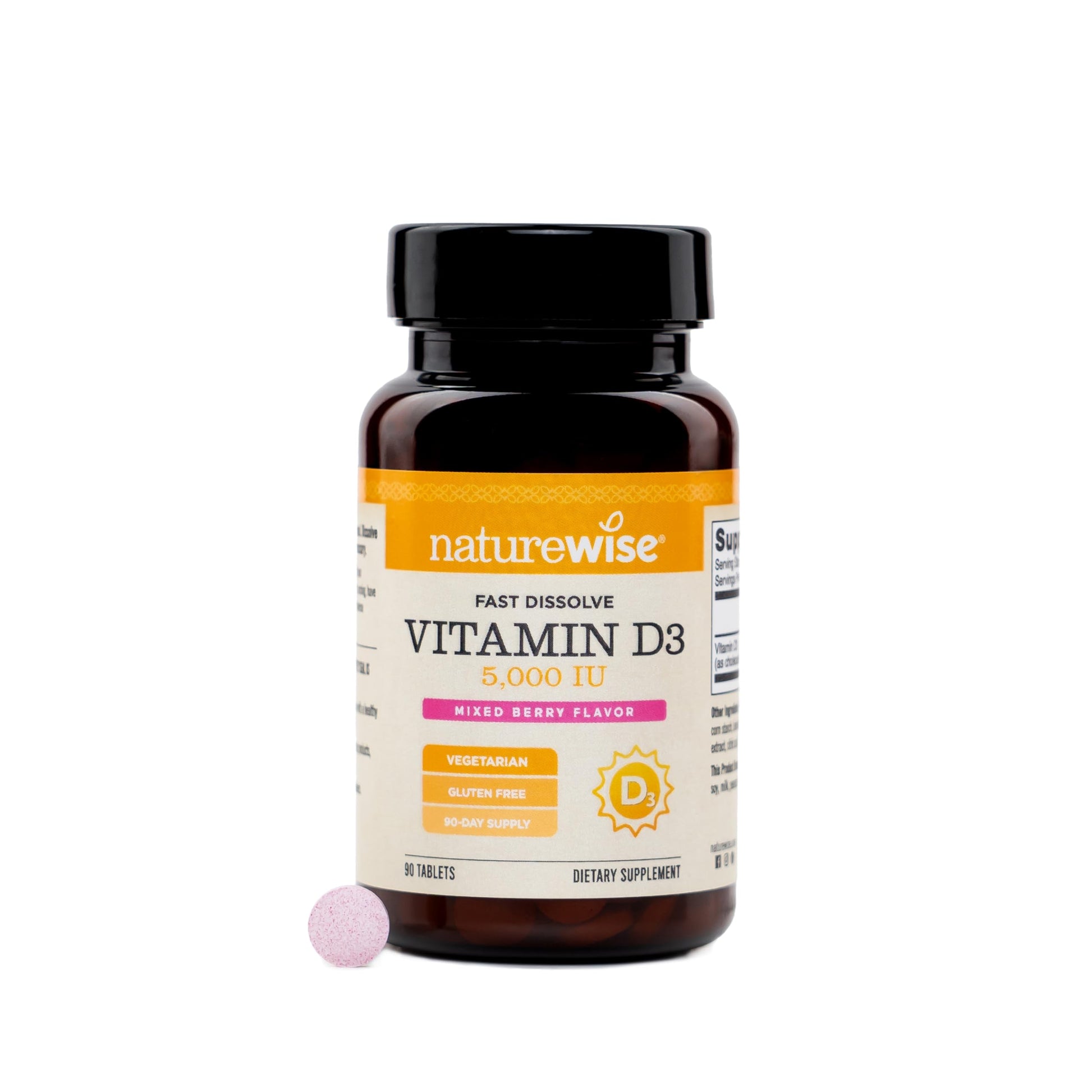 NatureWise Vitamin D3 5000 IU Tablets 90 Count