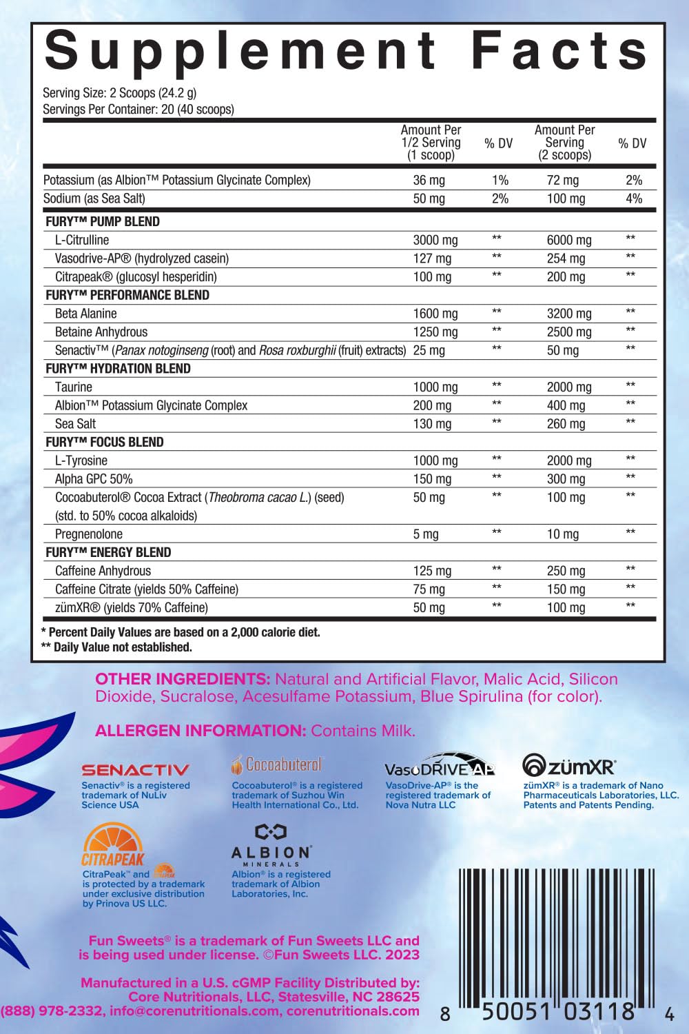Core Nutritionals Fury V2 Pre-Workout Powder (16)