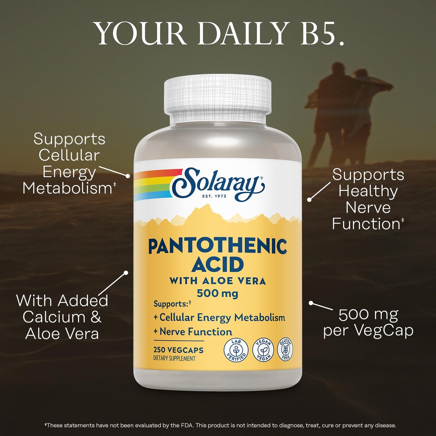 SOLARAY Pantothenic Acid 500mg Capsule 250