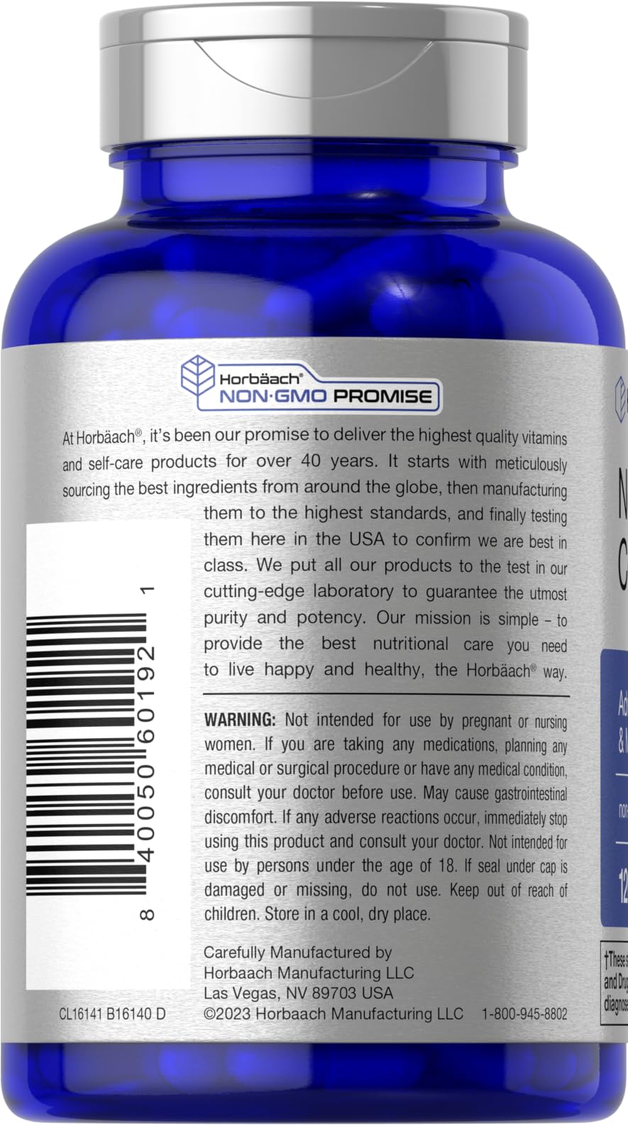 Horbäach Brain Supplement Capsules, 120 Count, with Phosphatidylserine & DMAE, Advanced Formula for Memory, Focus, Clarity, Vegetarian & Gluten Free, Neuro Support