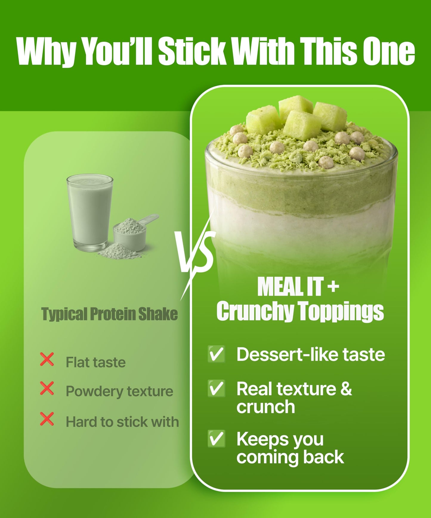 MEAL IT Melon Protein Shake with Cookie Crunch & Oat Crunch Balls Powder 9.88 Ounces