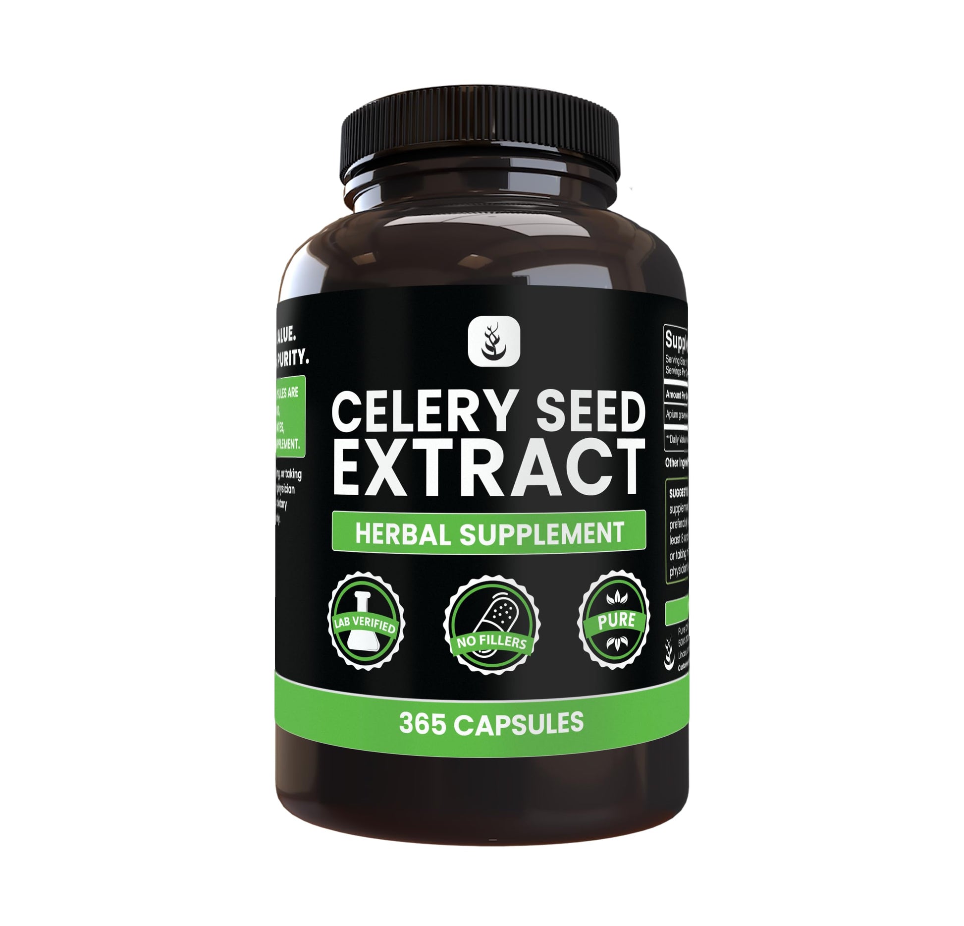 PURE ORIGINAL INGREDIENTS Celery Seed Extract Capsules 365