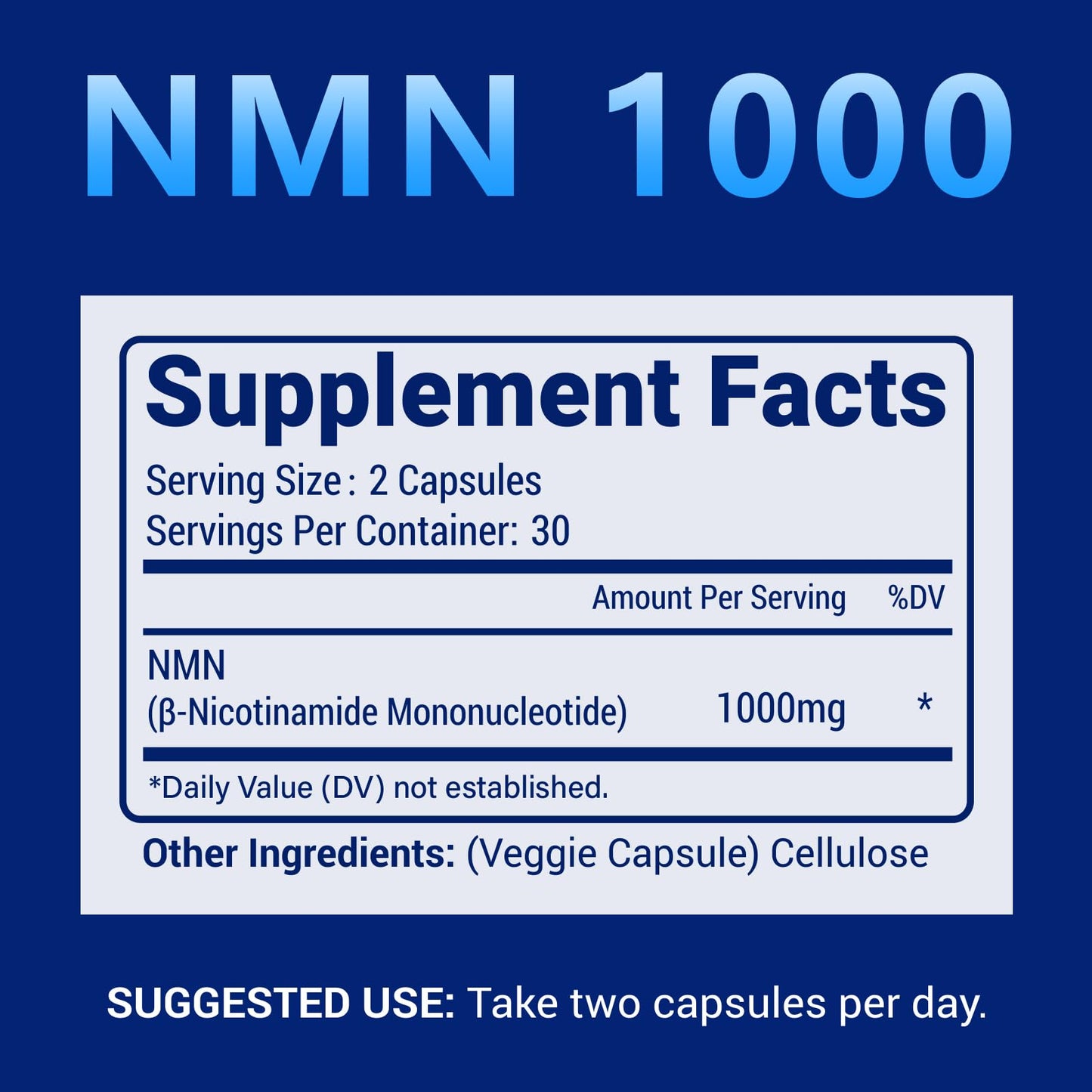 CFUKING NMN 1000mg Per Serving Maximum Strength 99% Pure NMN Stabilized Capsules 120 Capsules