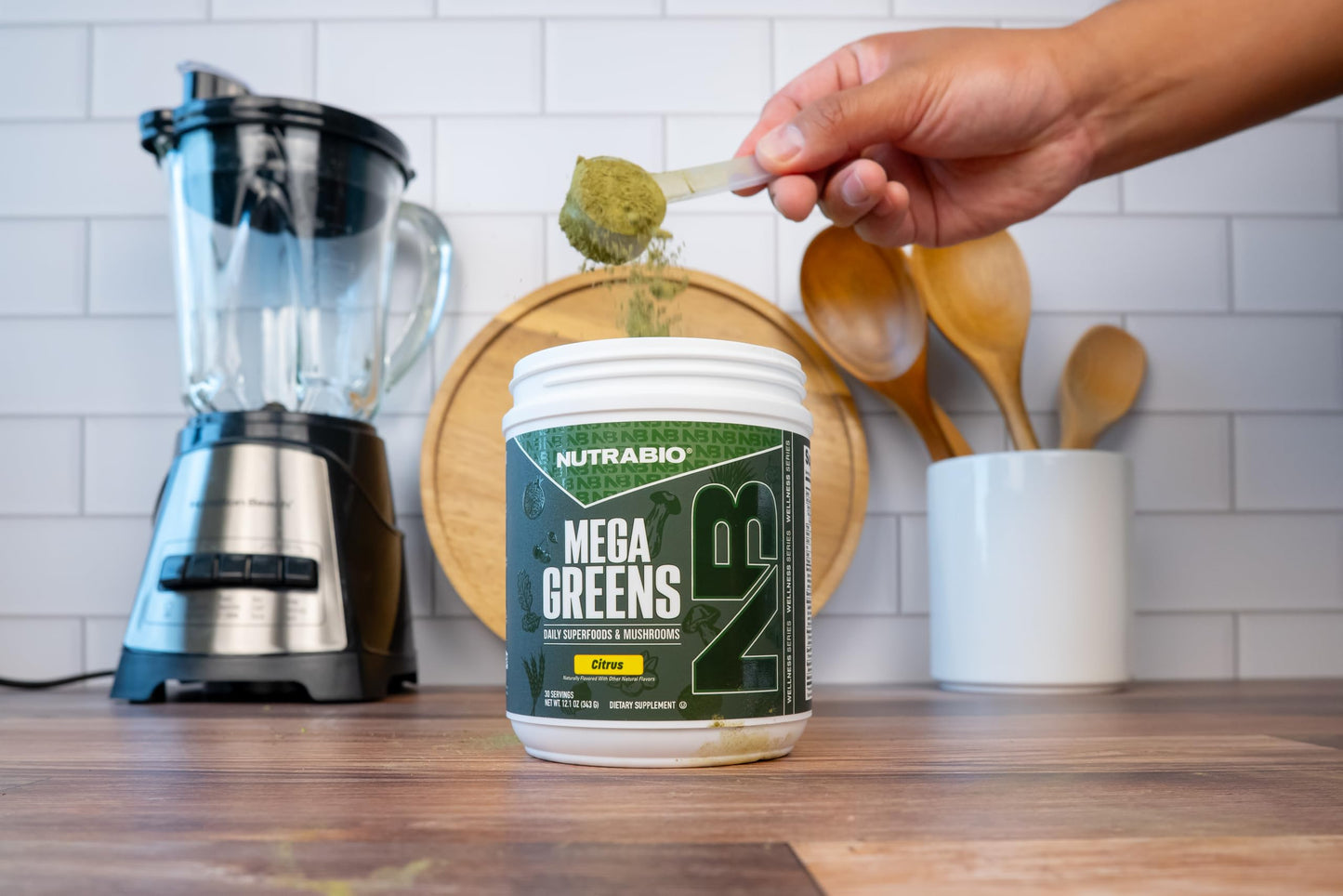 NutraBio Mega Greens Complete Daily Super Greens Powder 10