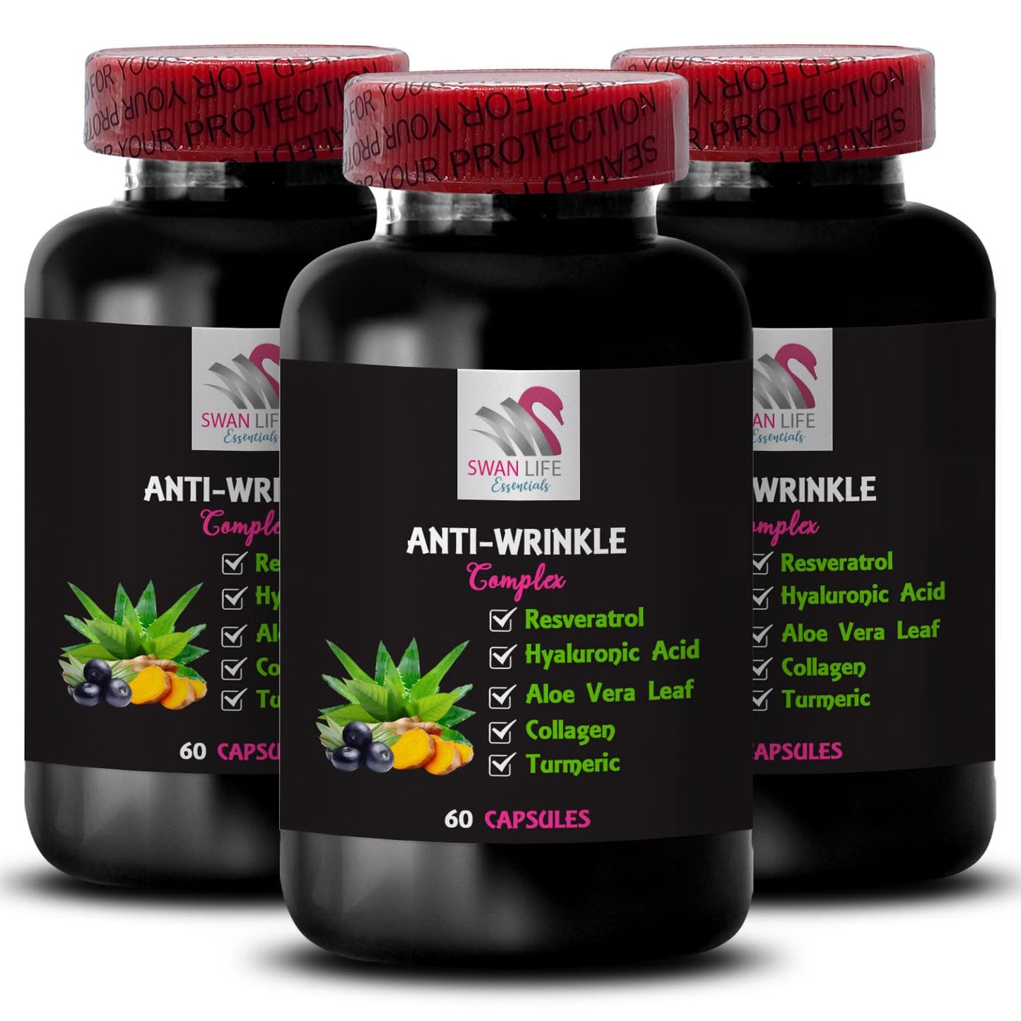 SWAN LIFE ESSENTIALS Green Tea Leaf Anti-Wrinkle Complex Capsules 180