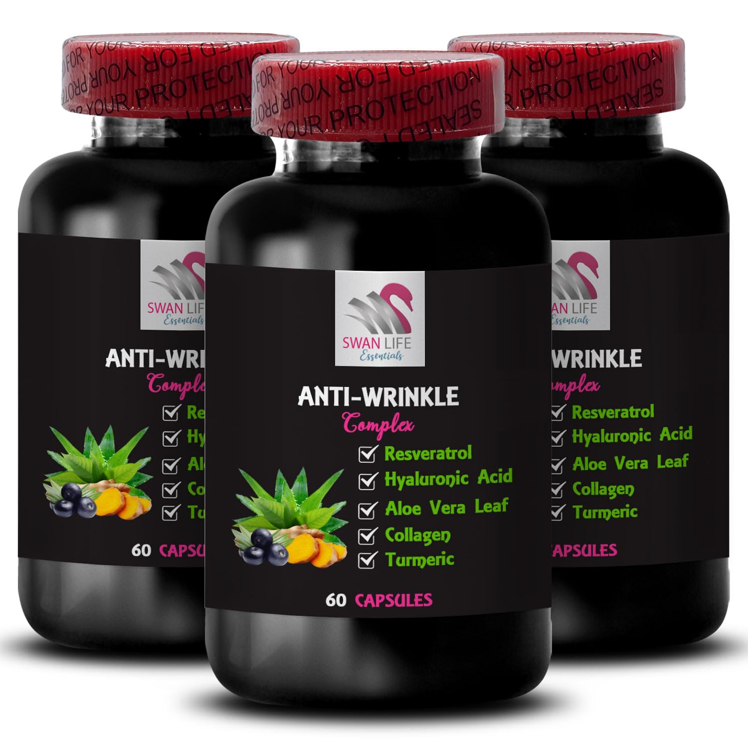 SWAN LIFE ESSENTIALS Green Tea Leaf Anti-Wrinkle Complex Capsules 180