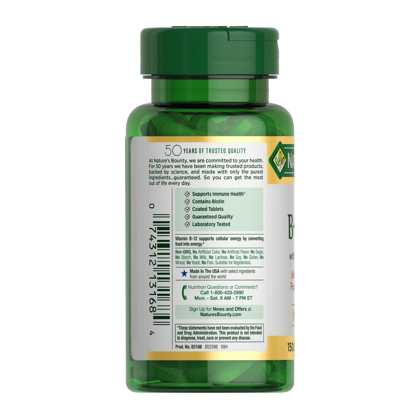 Nature's Bounty Super B Complex Vitamins with Vitamin C & Folic Acid, Vitamins for Immune & Cellular Energy Support, 600 Tablets