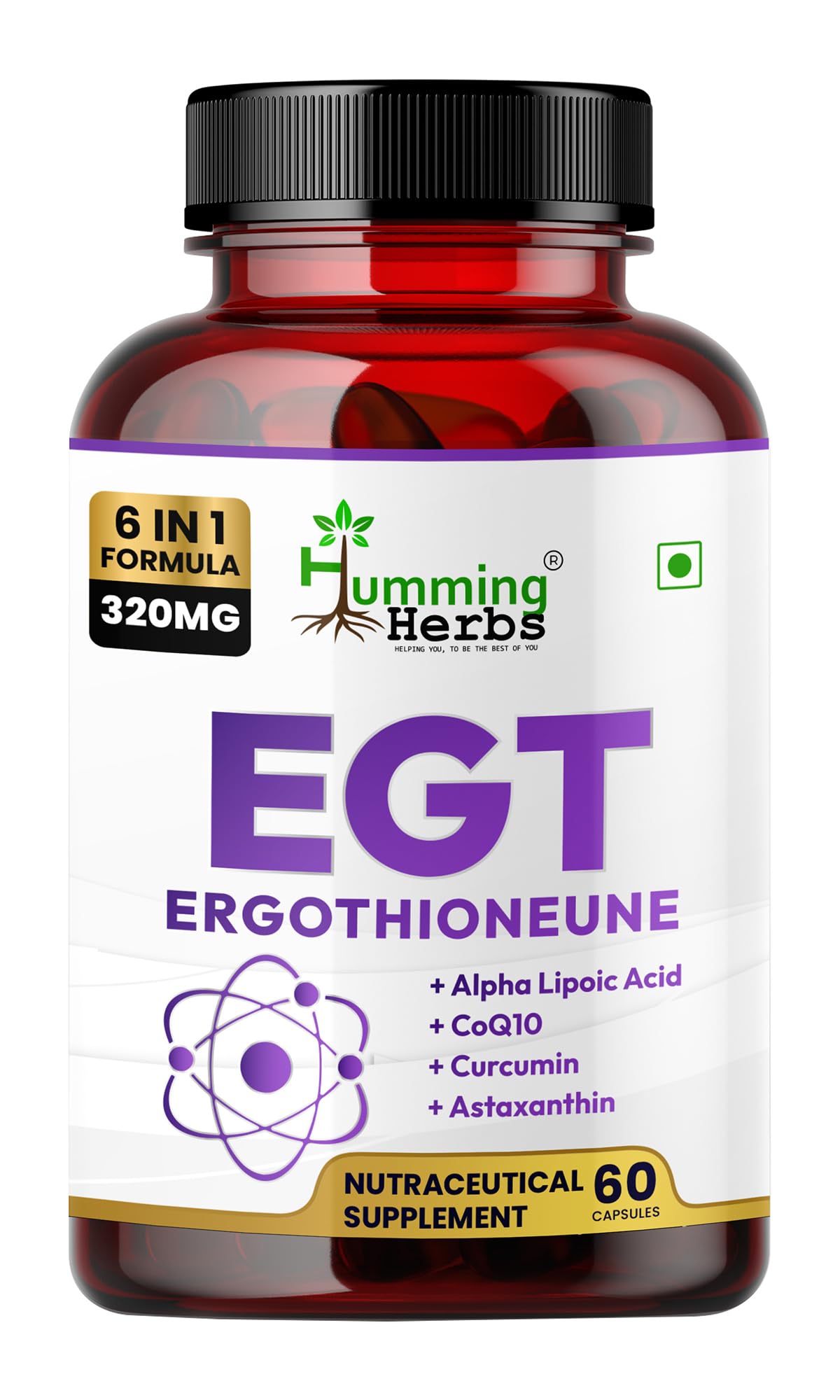 Humming Herbs EGT Supplement Capsule 60 Veg Caps