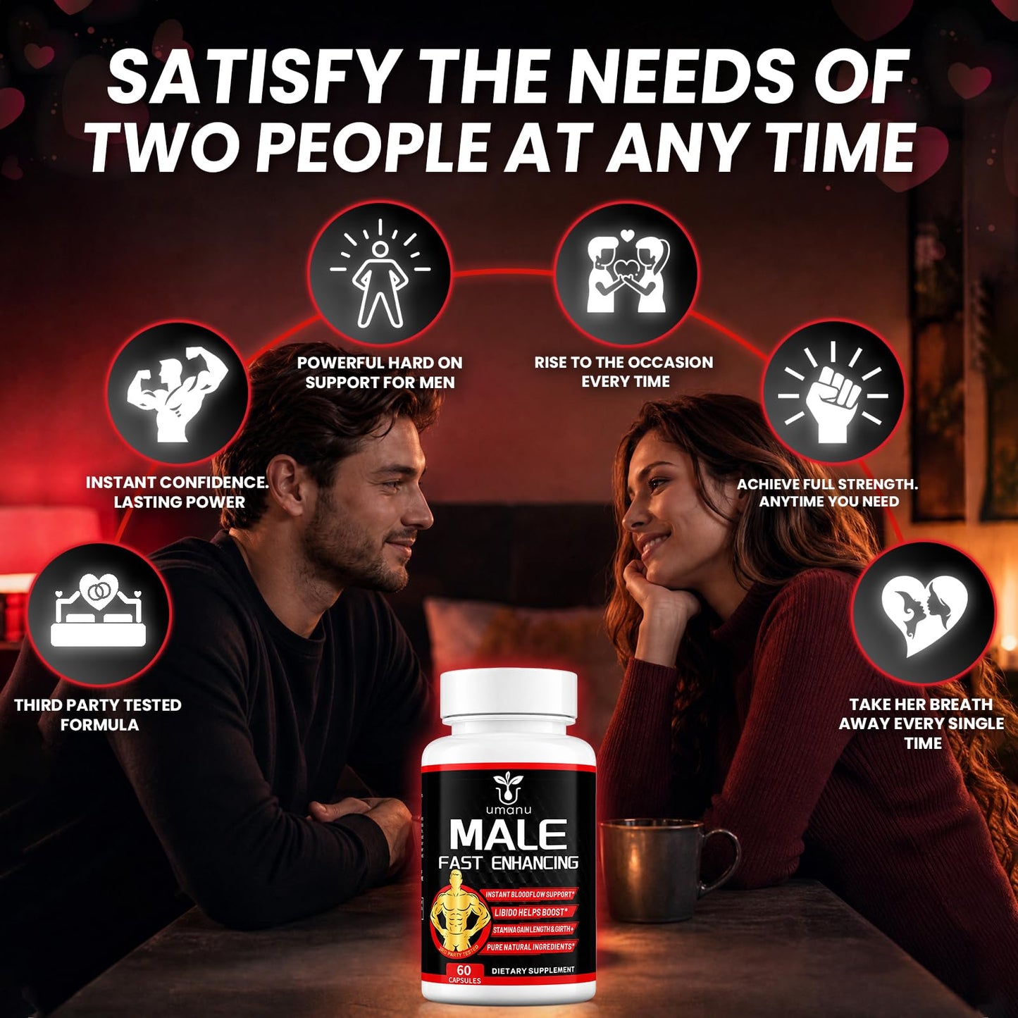 Umanu Fast-Acting Male Enhancing Supplement Caplets 60