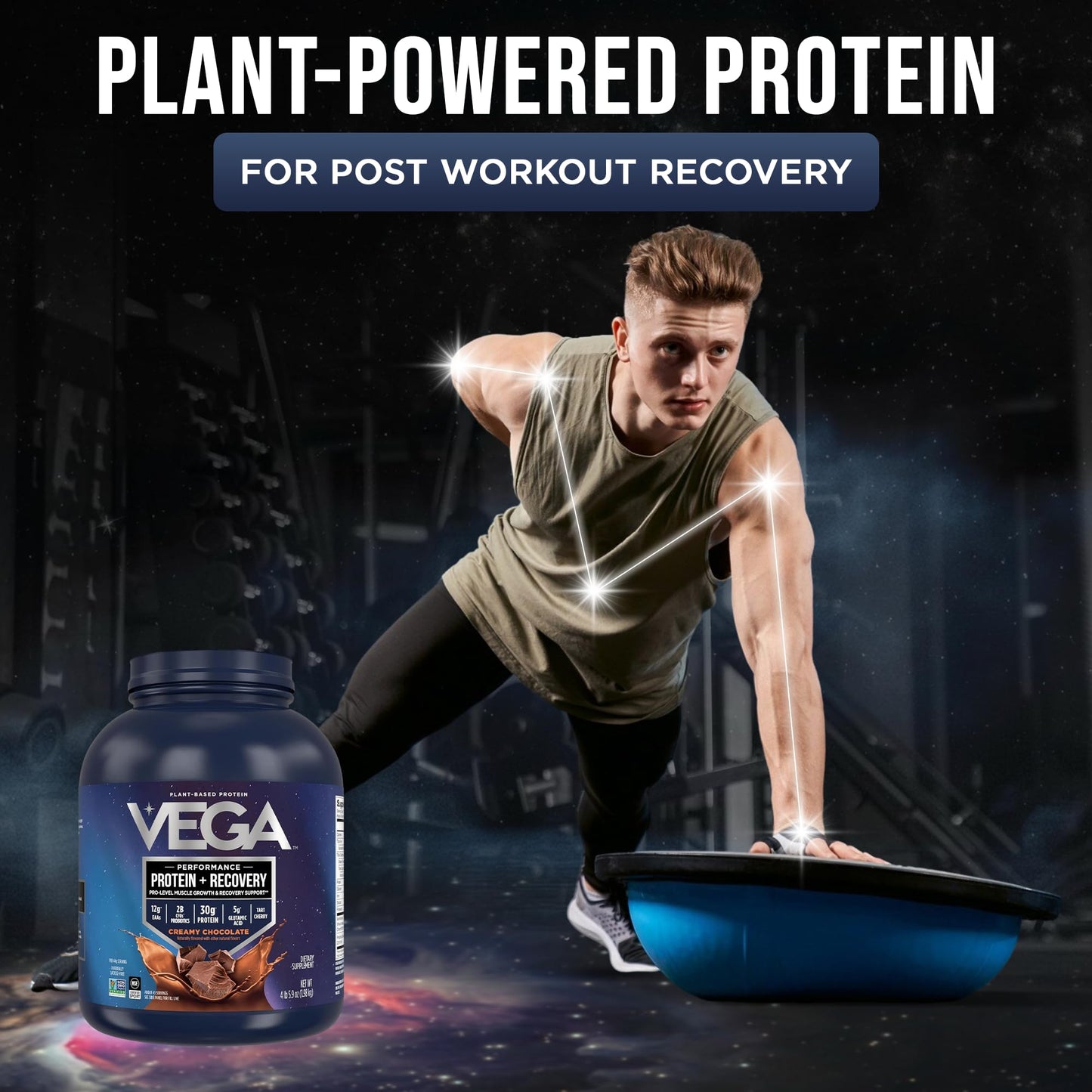 Vega Protein + Recovery Protein Powder, Chocolate, 64