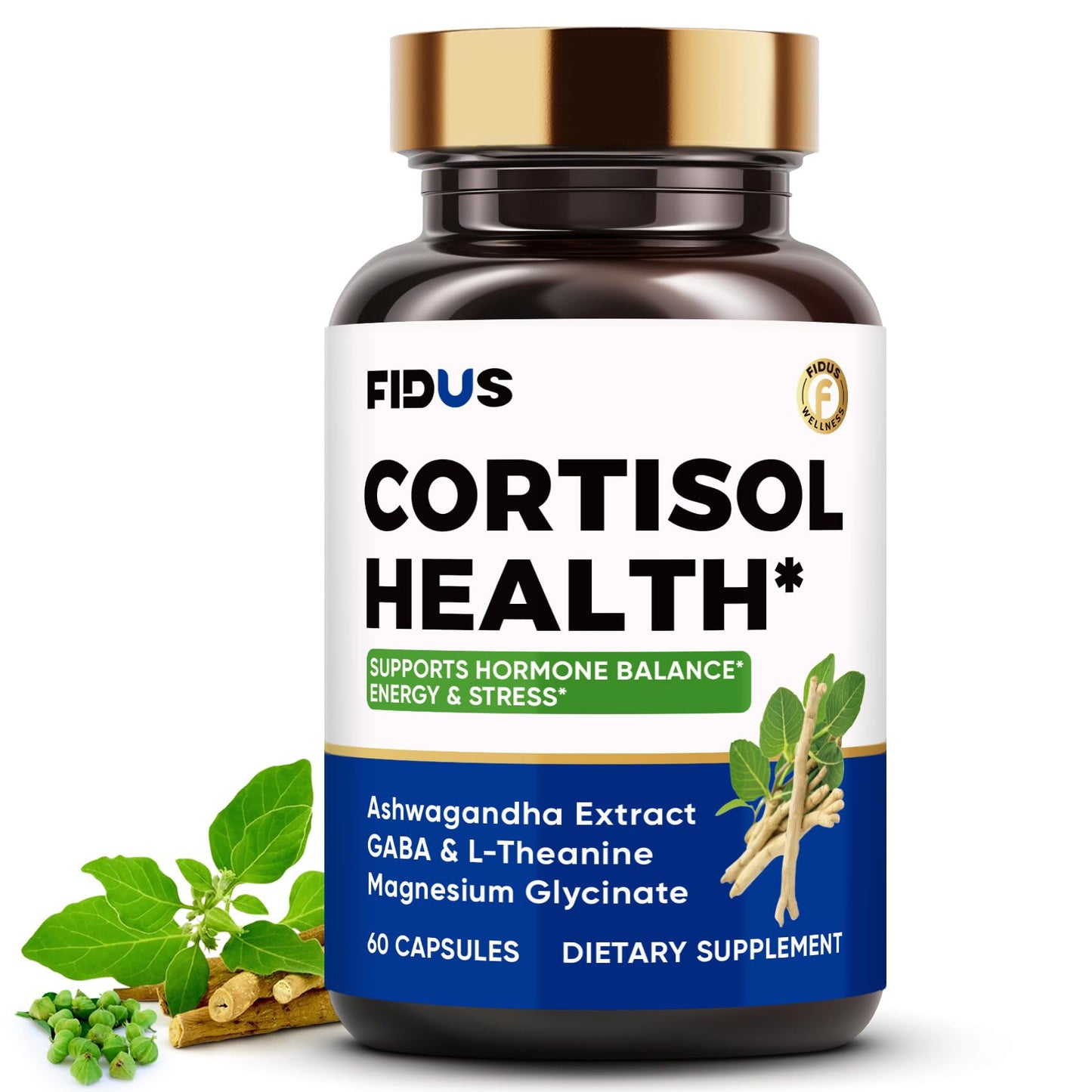 Fidus Ashwagandha Cortisol Supplement Capsule, 60 Count