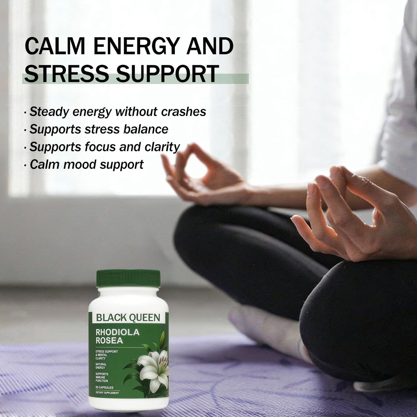 Nerve Savior Black Queen Rhodiola Rosea 500mg Capsules 60 Count