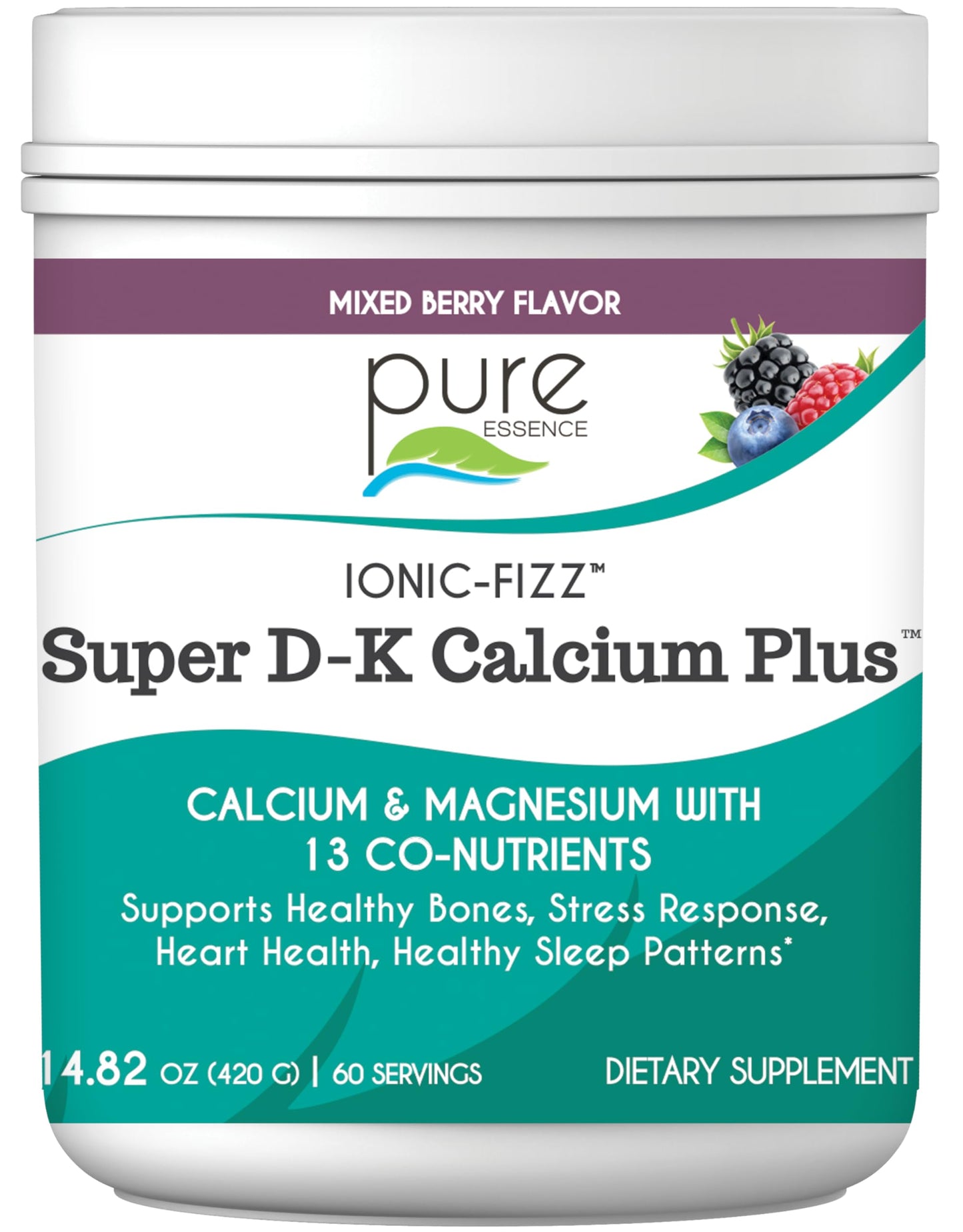 Pure Essence Labs Ionic Fizz Super D-K Calcium Plus Powder 14.82 Ounces