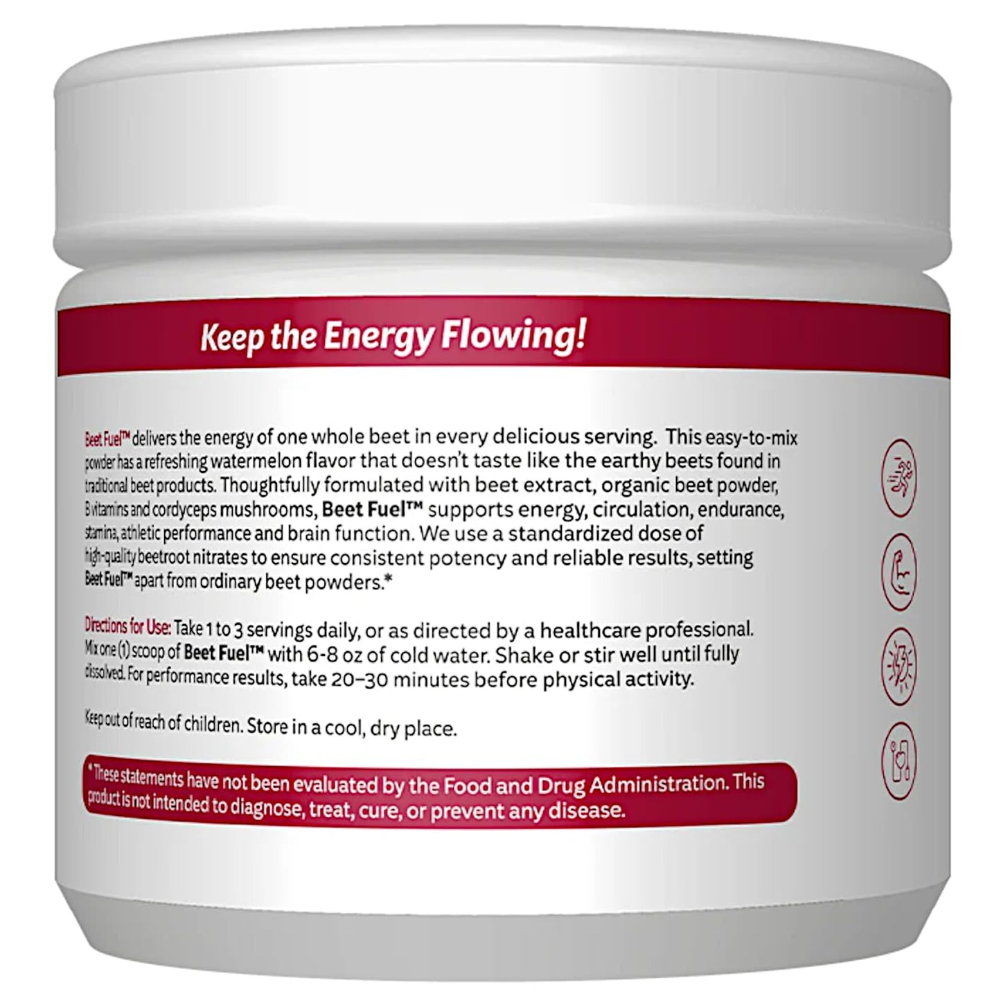 BioNox Nutrients Beet Fuel with VIT B-12 & Cordyceps Powder, 3.25 Ounces