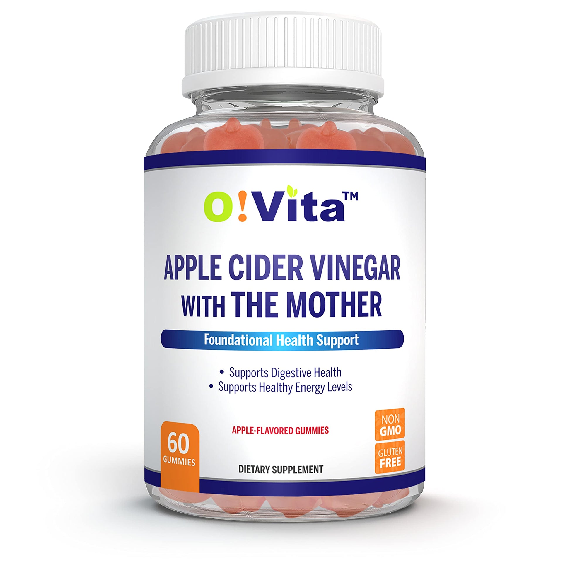 O!VITA Apple Cider Vinegar Gummies with The Mother, 60 Gummies