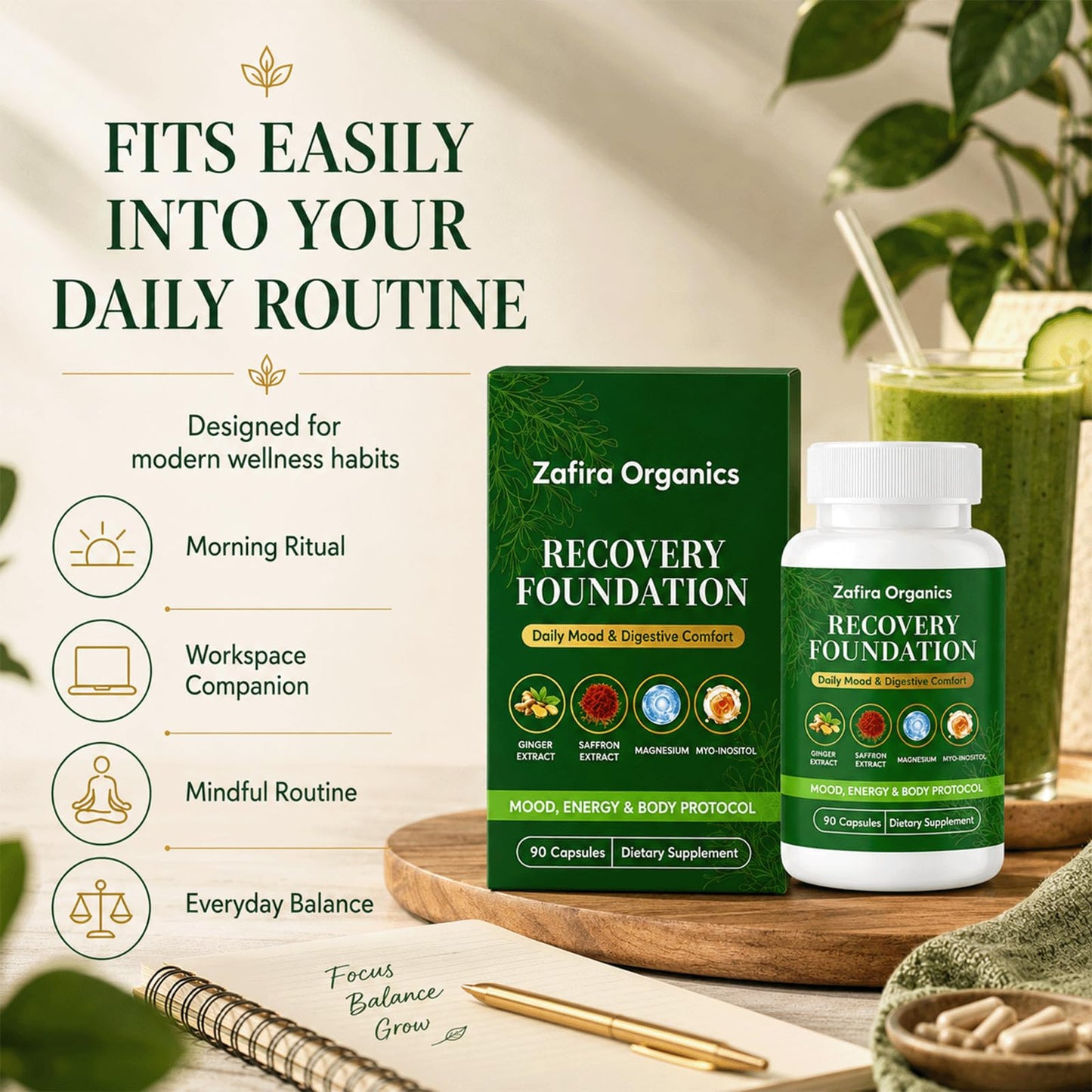 TQIUH Zafira Organics Zafira Recovery Foundation 90 Capsules