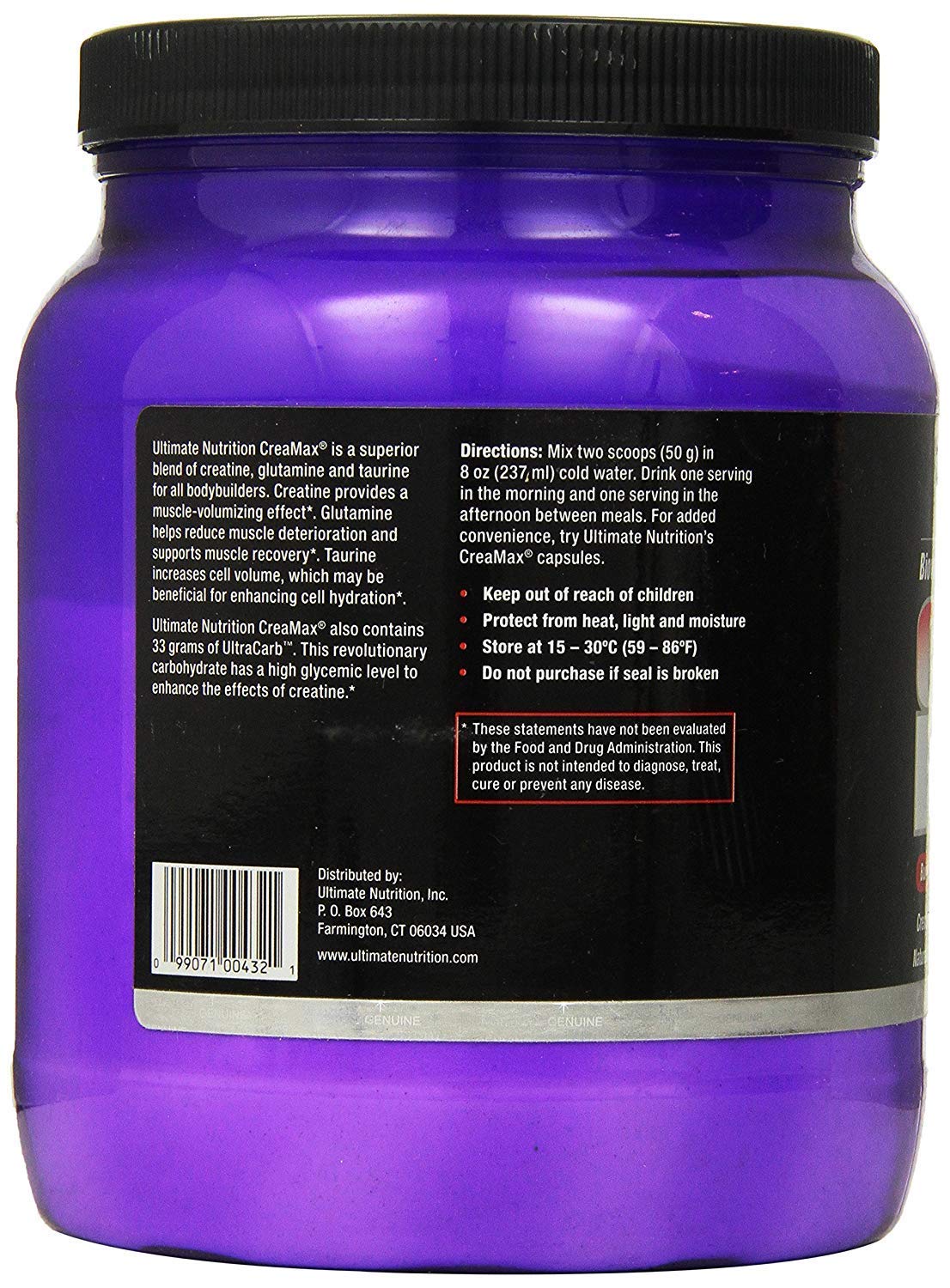Ultimate Nutrition CreaMax Creatine Monohydrate Powder Fruit Punch 35.2 oz