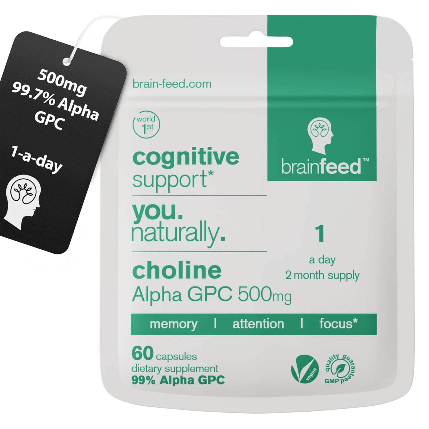 brain feed Acetylcholine Supplements for Brain Health, Memory & Focus Capsules 60 Count