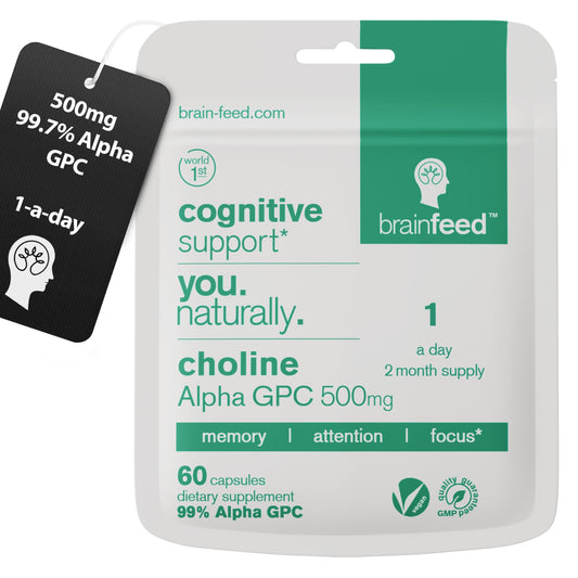 brain feed Acetylcholine Nootropic Alpha GPC Capsules 60 Count