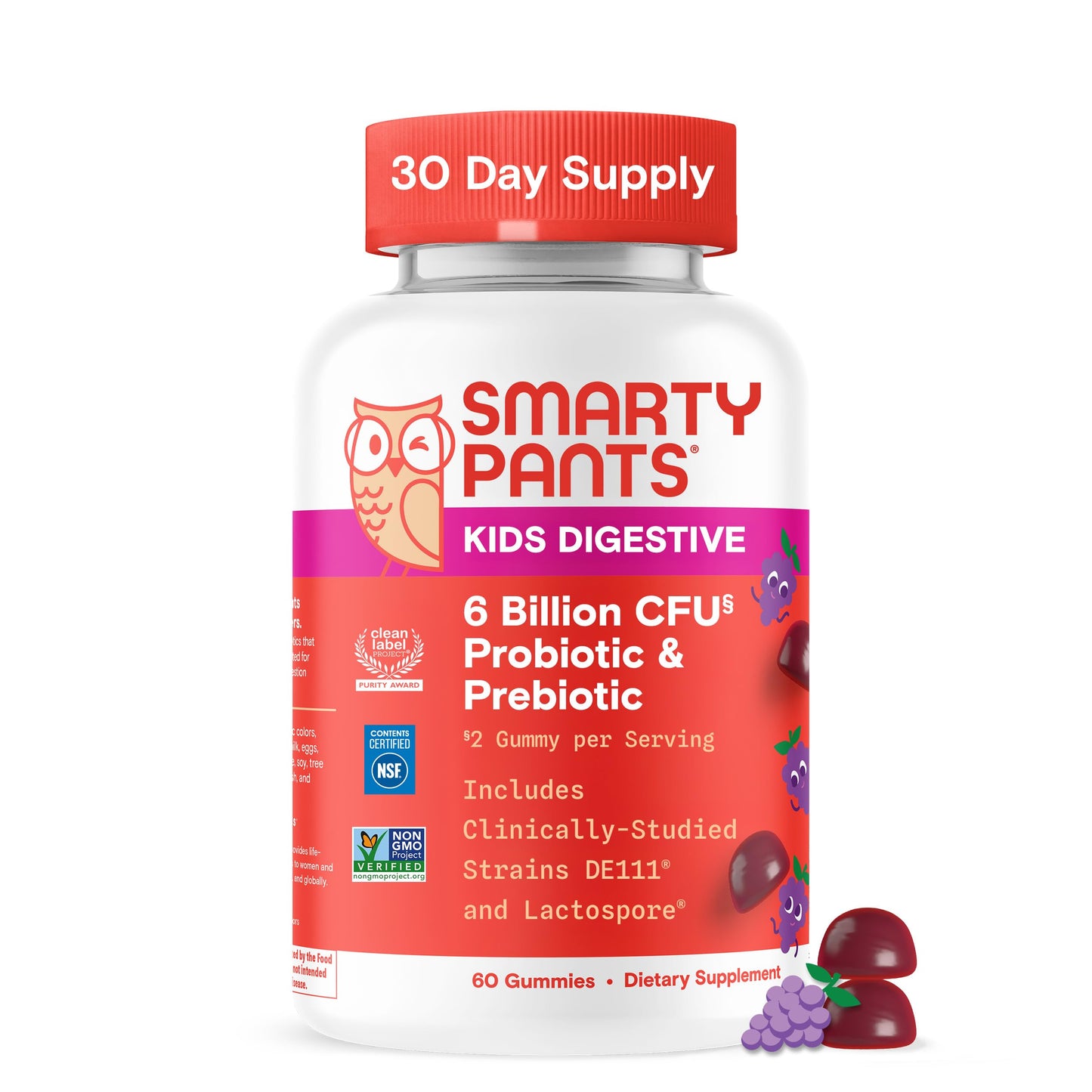 SmartyPants Kids Probiotic & Prebiotic Gummies, 60 Count