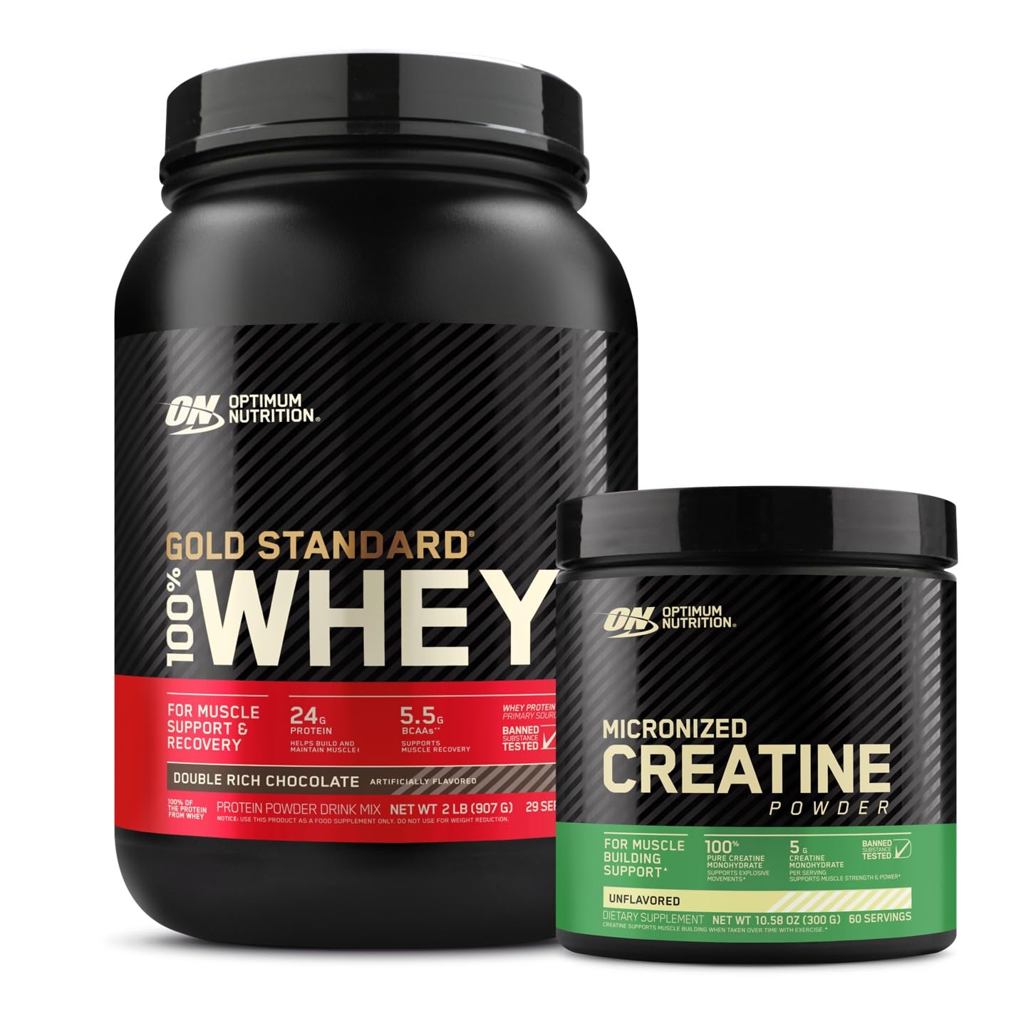 Optimum Nutrition Gold Standard 100% Whey Protein Isolate Powder, Double Rich Chocolate, 2 Lbs