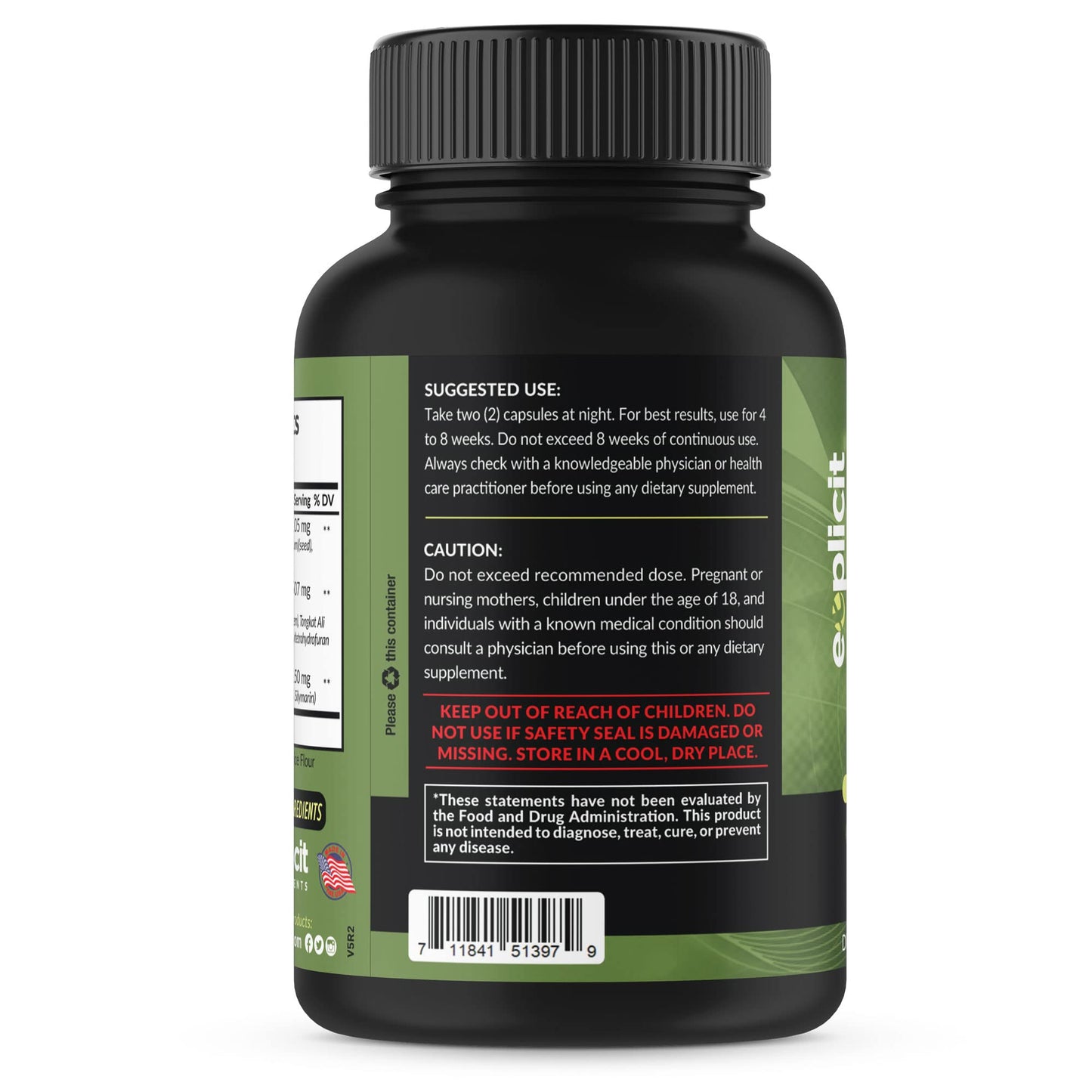 eXplicit Supplements Keep Those Gains PCT 3-in-1 - Post Cycle Therapy 60 Capsules