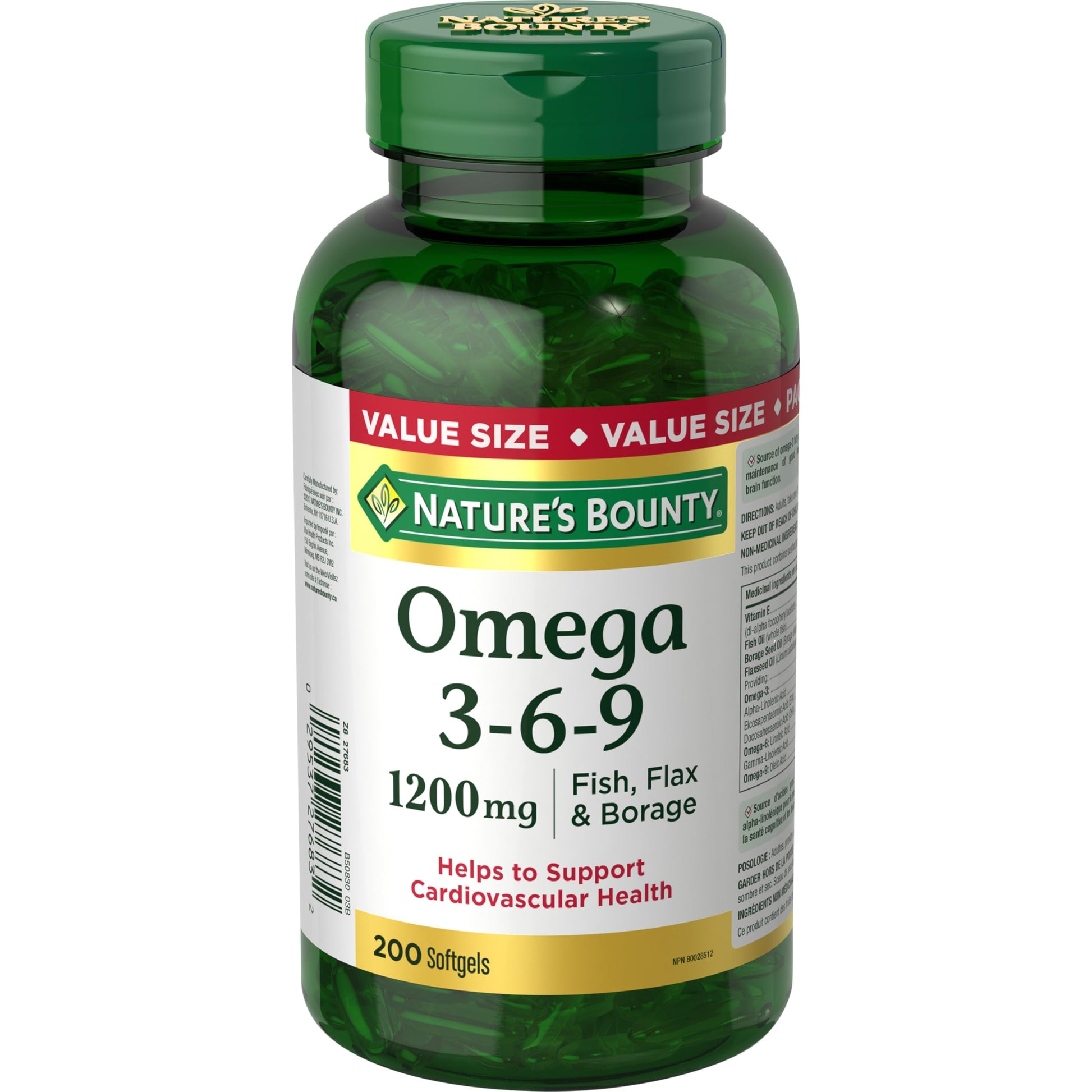 Nature's Bounty Omega-3-6-9 1200mg Softgels, 200 Count