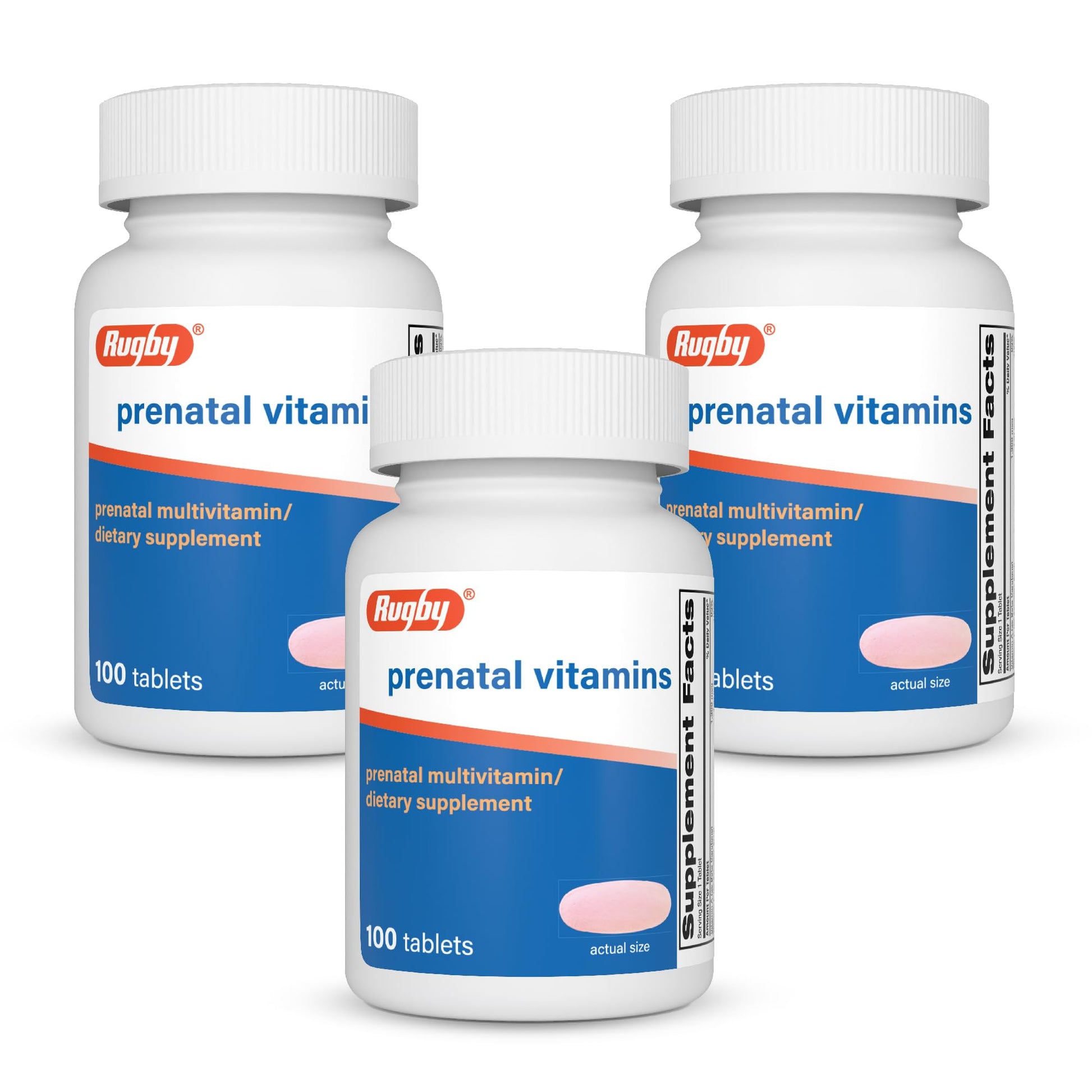 RUGBY LABORATORIES Prenatal Vitamins Multiple Vitamin and Mineral Supplement 300 Tablets