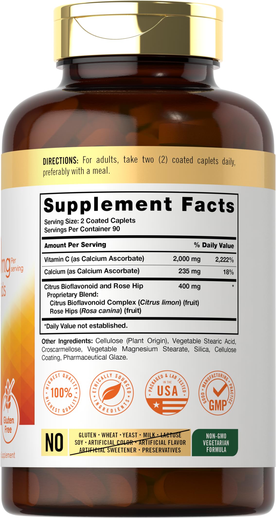 Carlyle Buffered Vitamin C 2000mg Caplets 180 Count