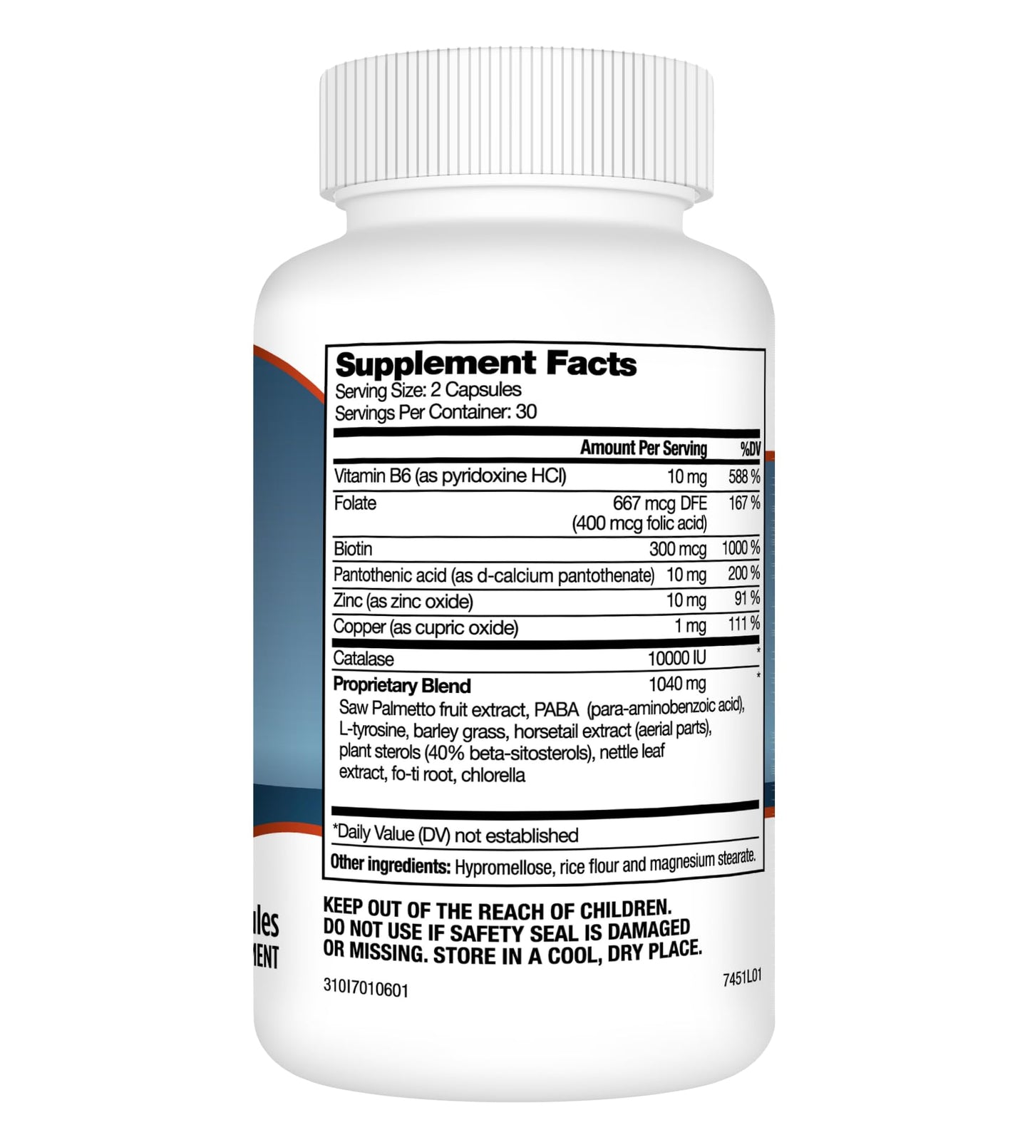 Best Earth Naturals Catalase Extreme Supplement 10,000 with Saw Palmetto, Biotin, Fo-Ti, PABA 180 Capsules