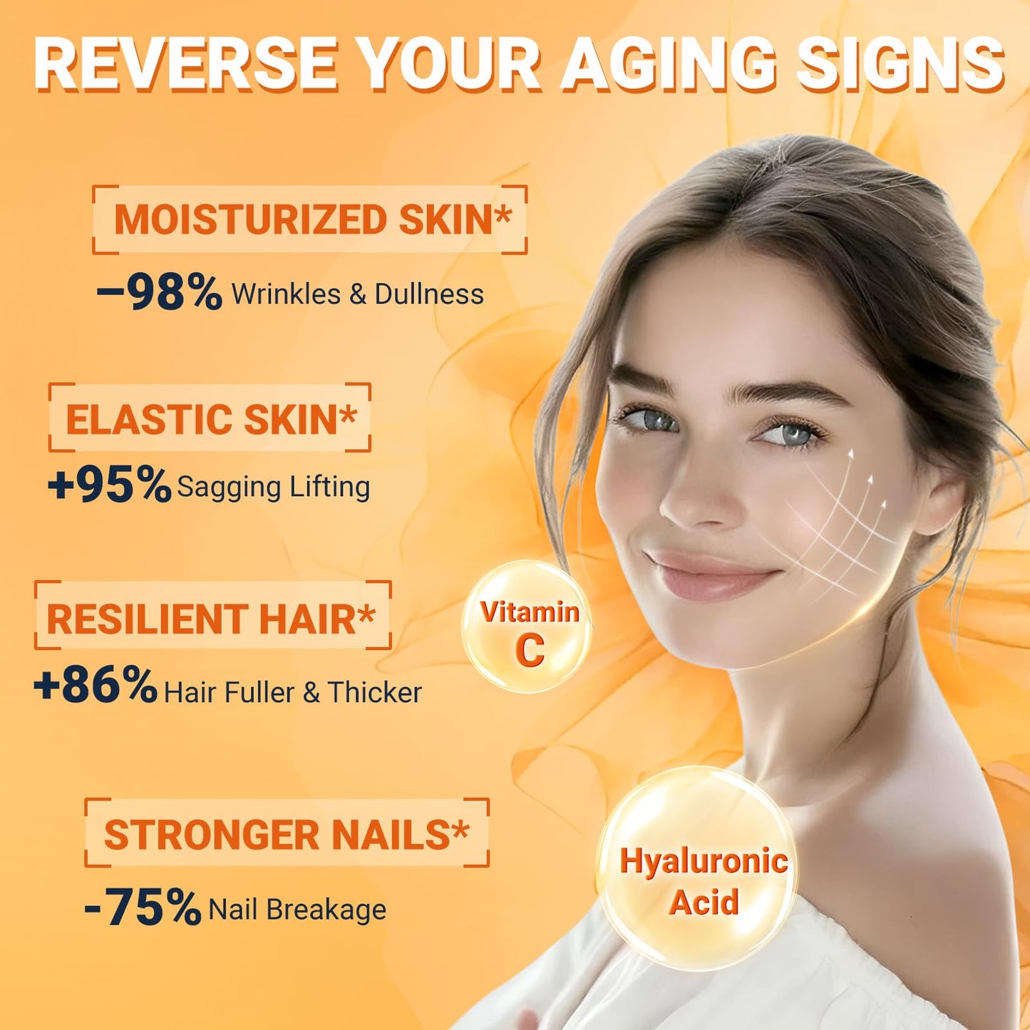 DRFOSTER Multi Collagen Peptides Powder for Women with MSM + CS & D3 - Type I, II, III, V, X Hydrolyzed Collagen with Vitamin C & Hyaluronic Acid for Skin, Hair, Nails & Joints, Non-GMO, 12.35 Ounce