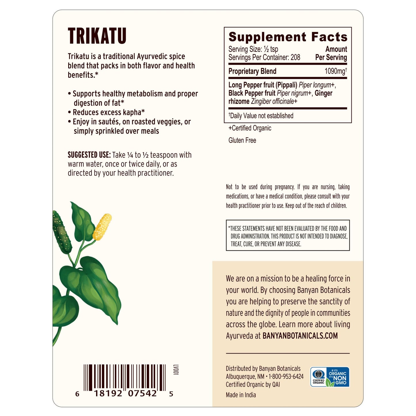 Banyan Botanicals Trikatu Powder 16