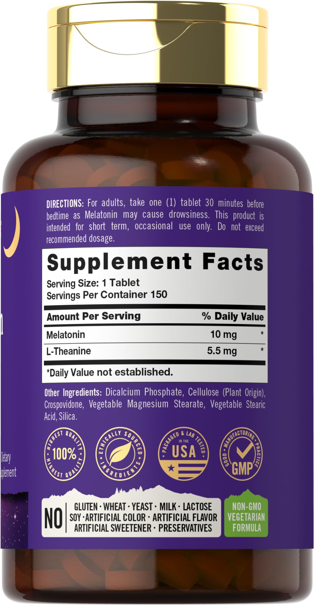 Tahoe Nutritionals Melatonin 10mg with L-Theanine 150 Tablets