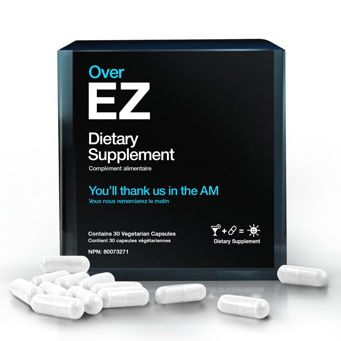 OVER EZ Pre-Drink Supplement Capsule, 30 Servings