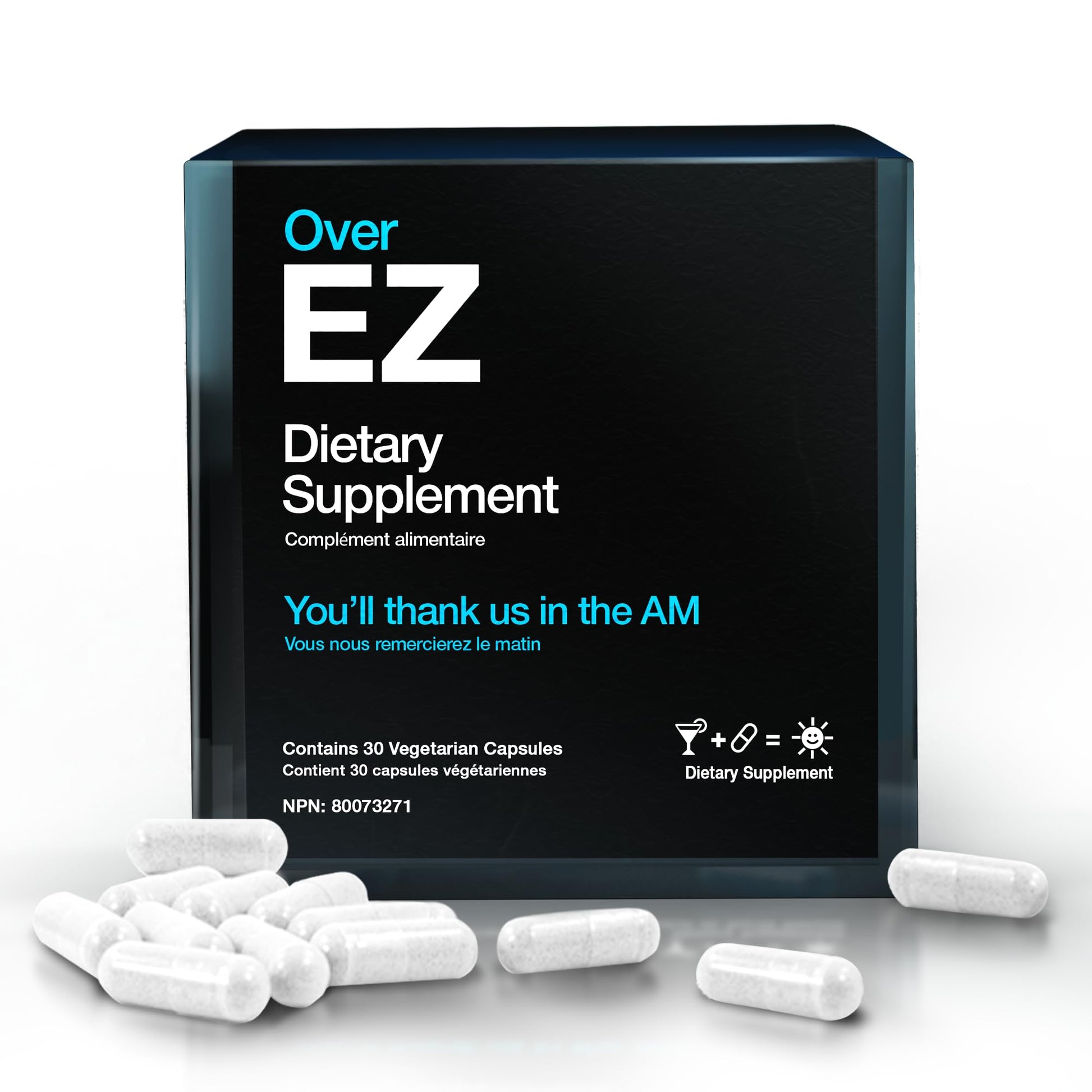 OVER EZ Pre-Drink Supplement Capsule, 30 Servings