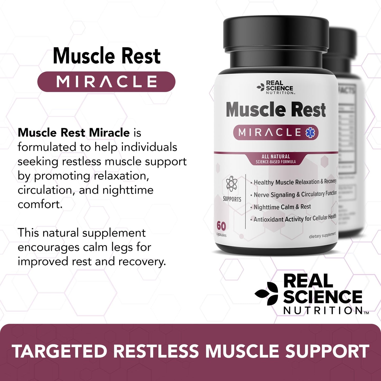 Real Science Nutrition Muscle Rest Capsules 60 Count