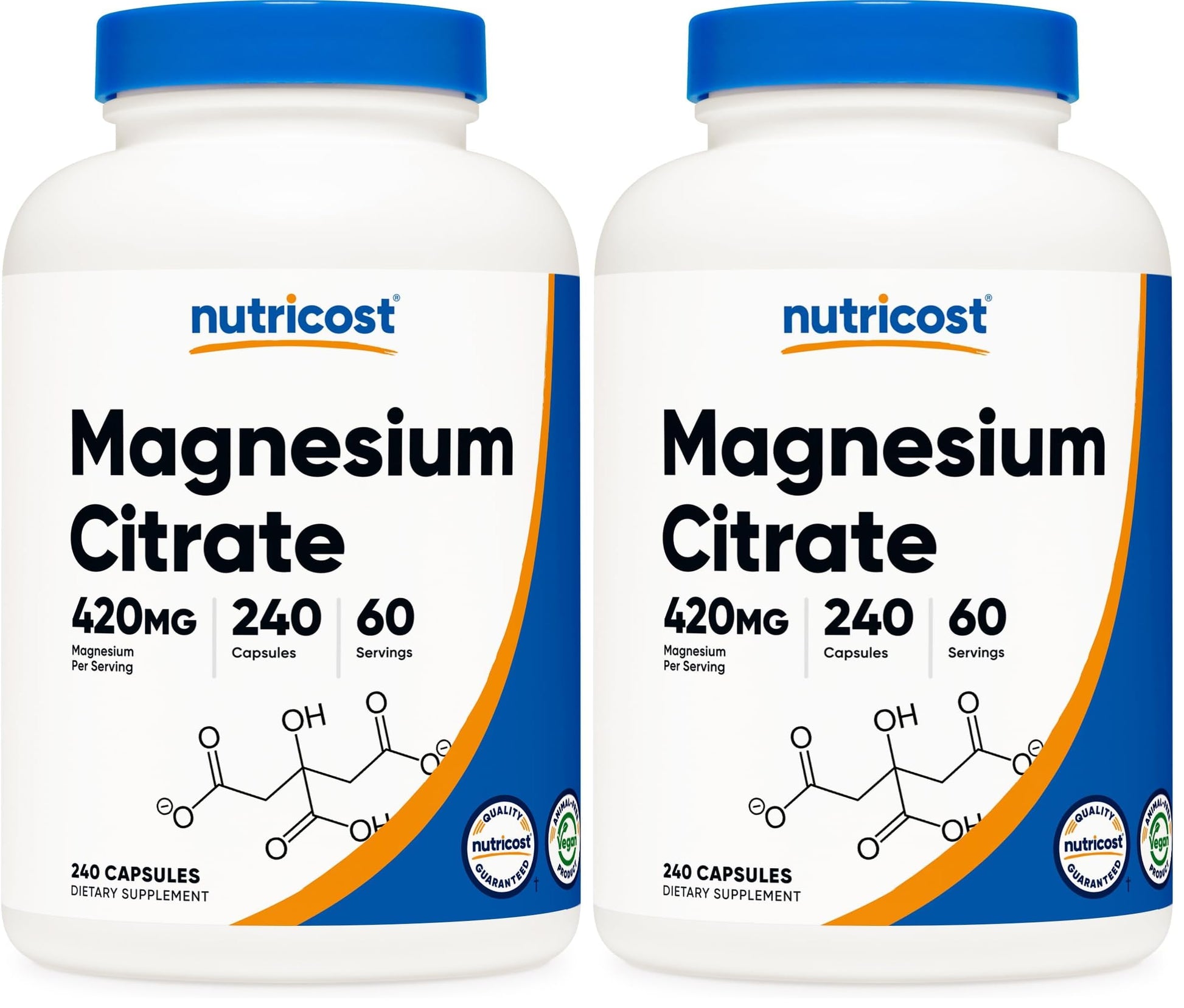 Nutricost Magnesium Citrate 420mg Capsules 480 Count
