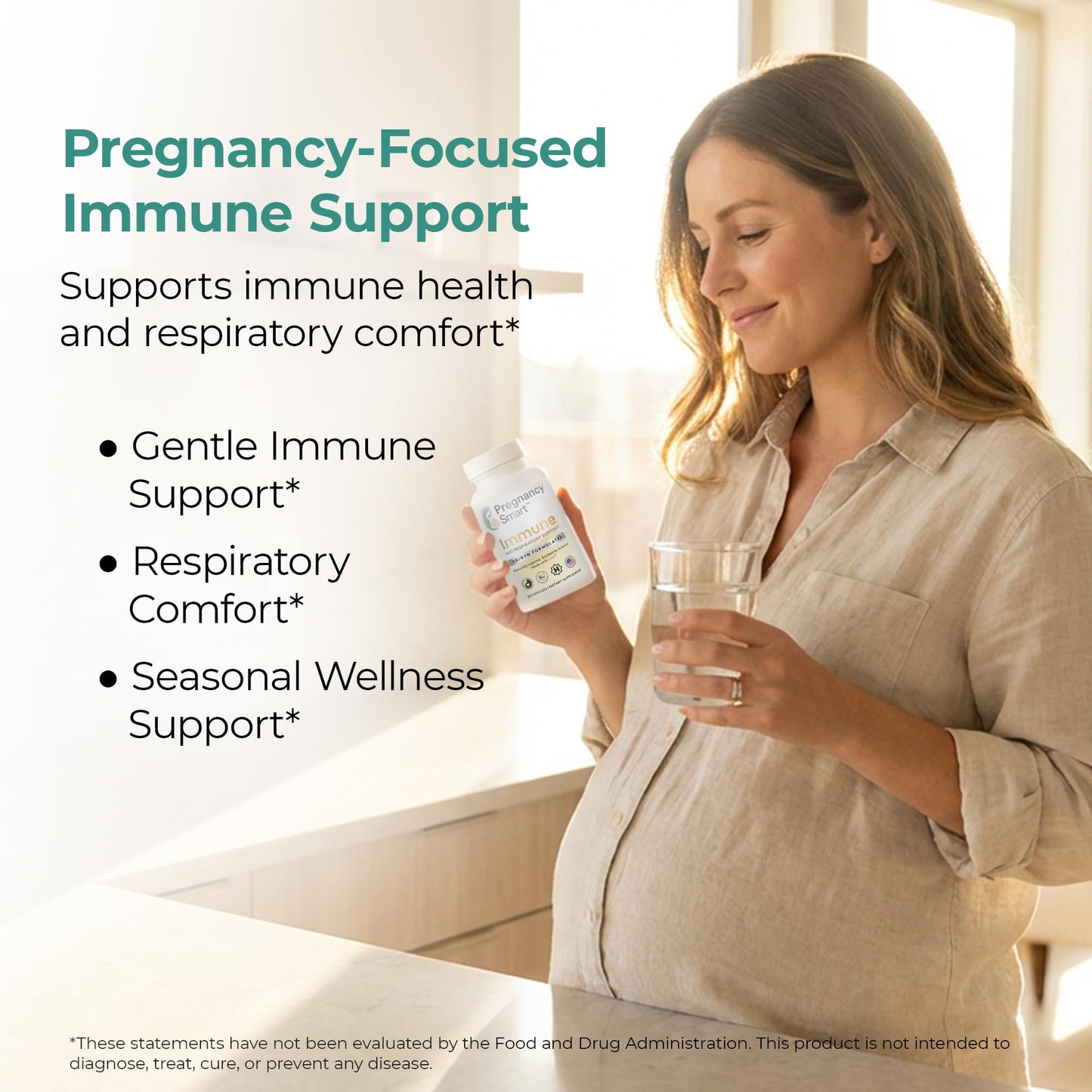 Pregnancy Smart Immune and Respiratory Support – Vitamin C, Zinc & D3 – OB/GYN Formulated, Prenatal-Friendly Immune Support Capsule, 60 Count