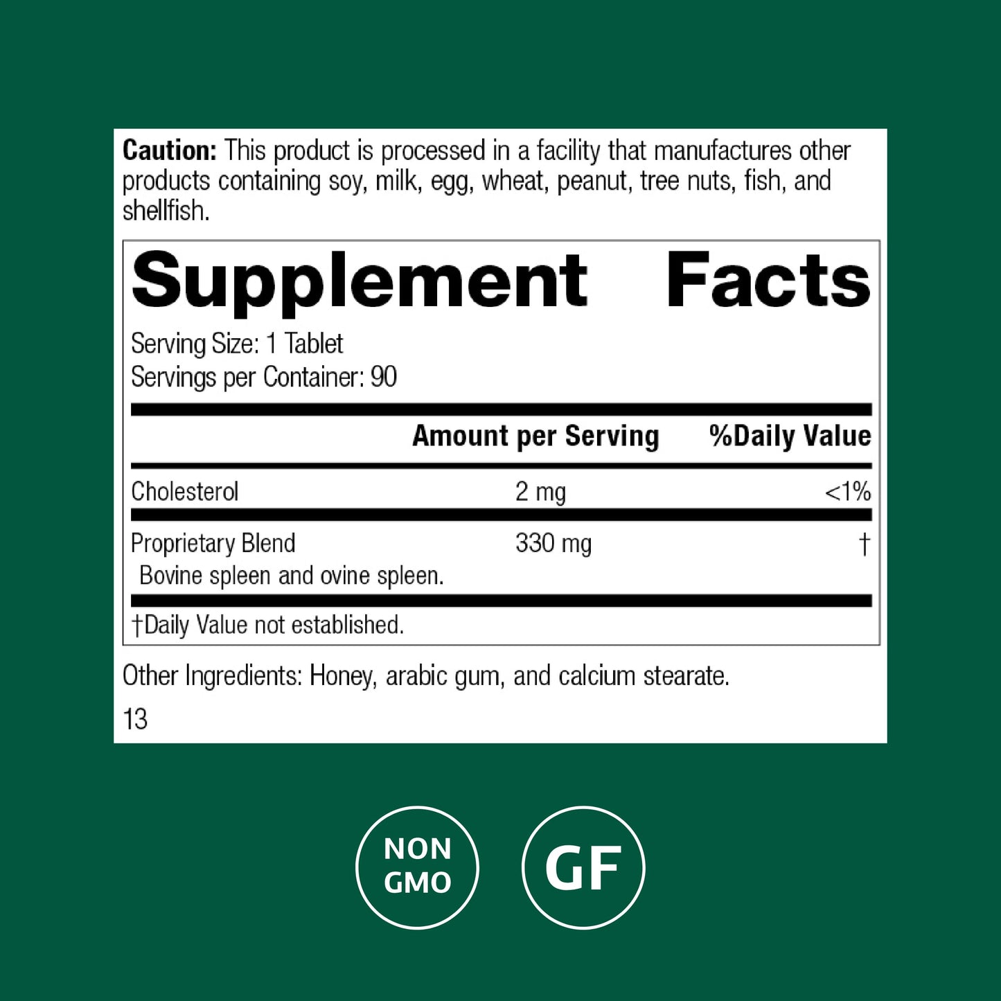 Standard Process Inc. Spleen Desiccated 90 Tablets