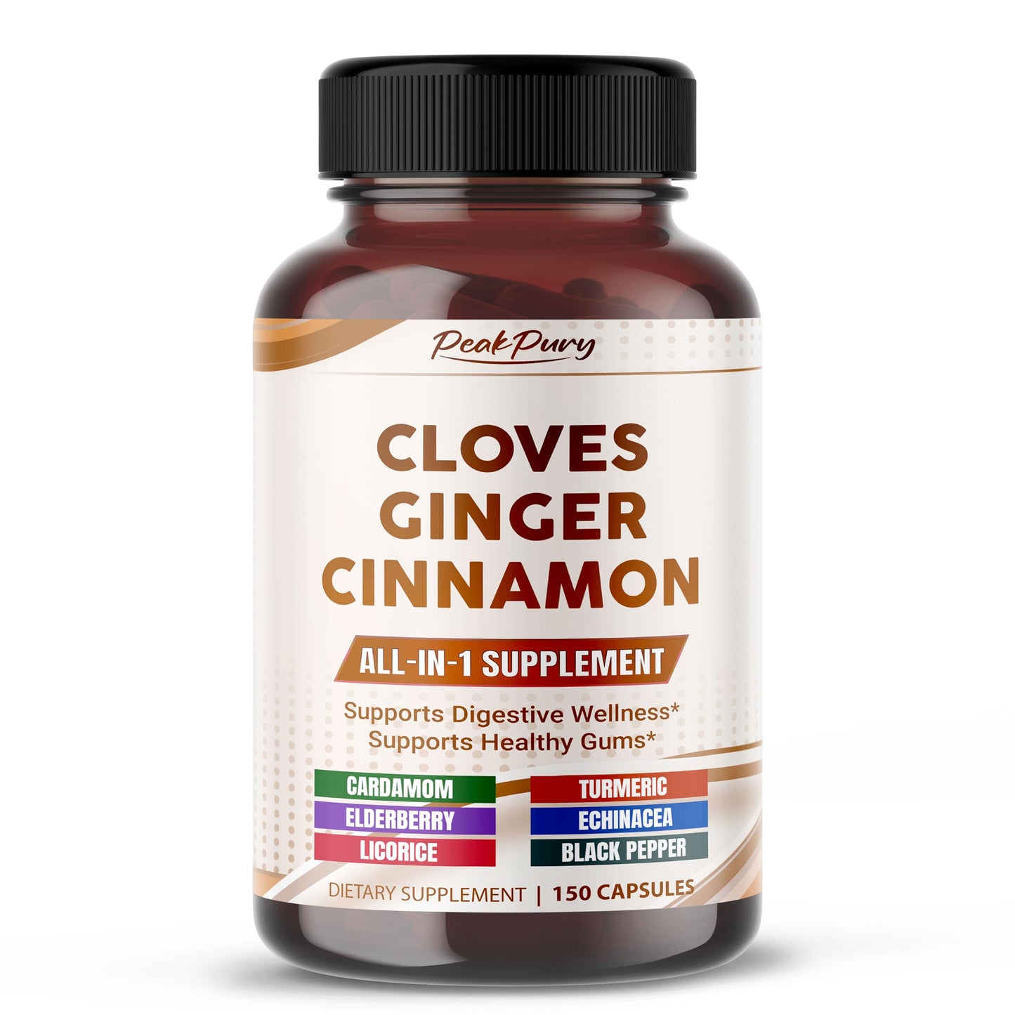 PEAKPURY Ultra Cloves with Ginger & Cinnamon 150 Capsules