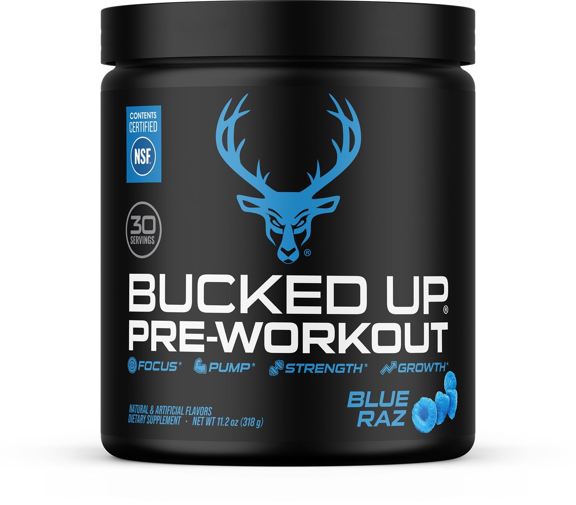 Bucked Up Pre Workout Blue Raz Powder 10.99 Ounce