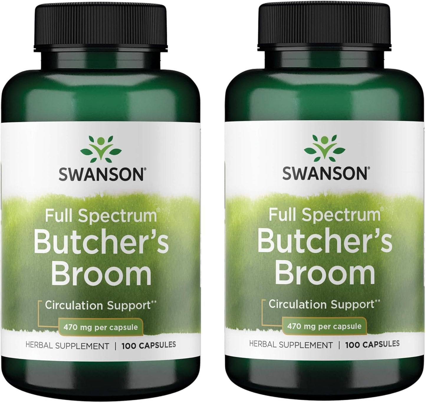 Swanson Butcher's Broom 470 mg Capsules, 200 Count