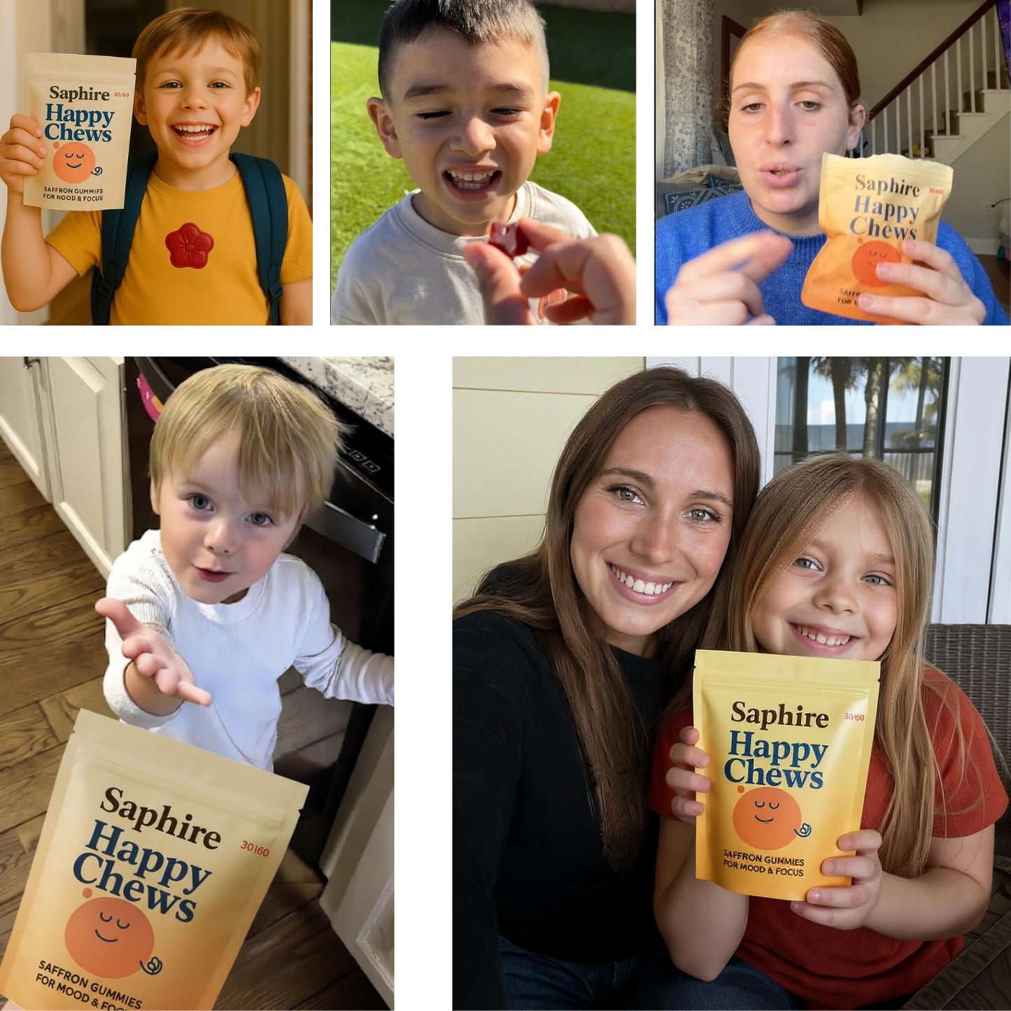 SAPHIRE HAPPY CHEWS Saffron Gummies for Kids Gummy 60
